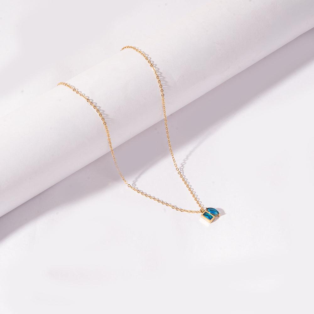 Salty Golden Blue Stone Necklace