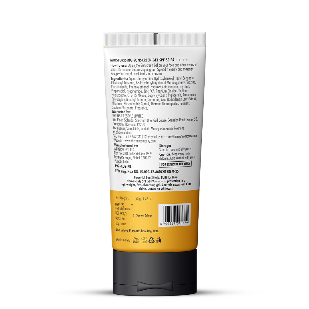 The Man Company Moisturising Sunscreen Gel for Men SPF50 PA++++