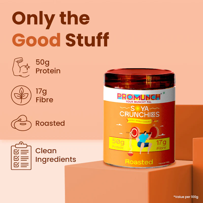 Promunch Variety Pack Protein Crunchies (Noodle Masala, Tangy Pudina, Peri Peri) - 150Gm X 3