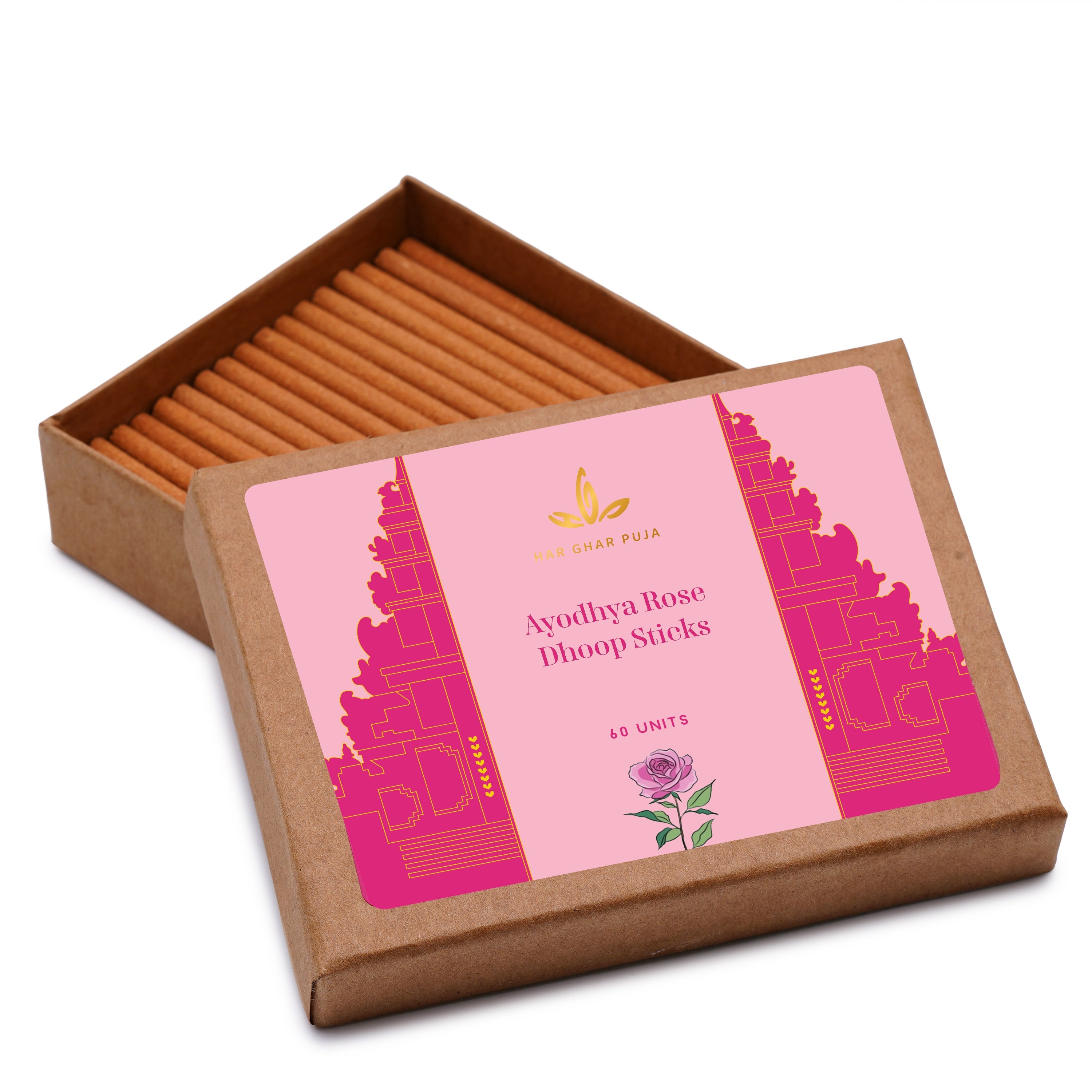 Har Ghar Puja Ayodhya Rose Dhoop Sticks