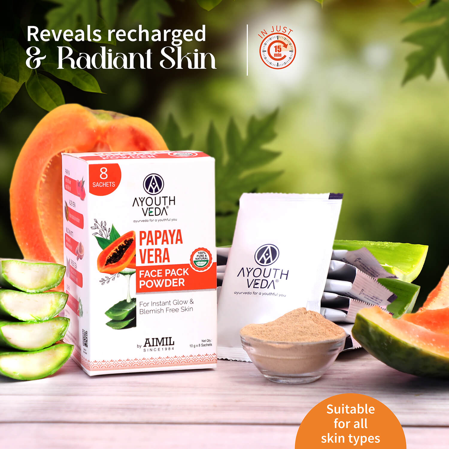 Ayouthveda Papaya Vera Face Pack Powder