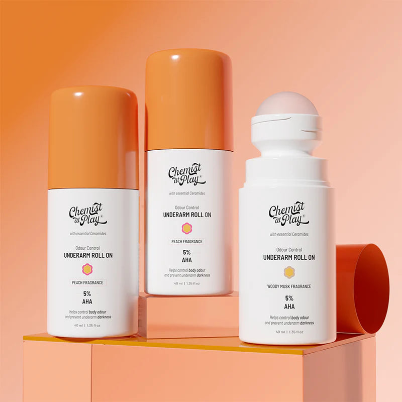 Chemist at Play Underarm Roll On - Peach & Woody Musk | Pack of 3