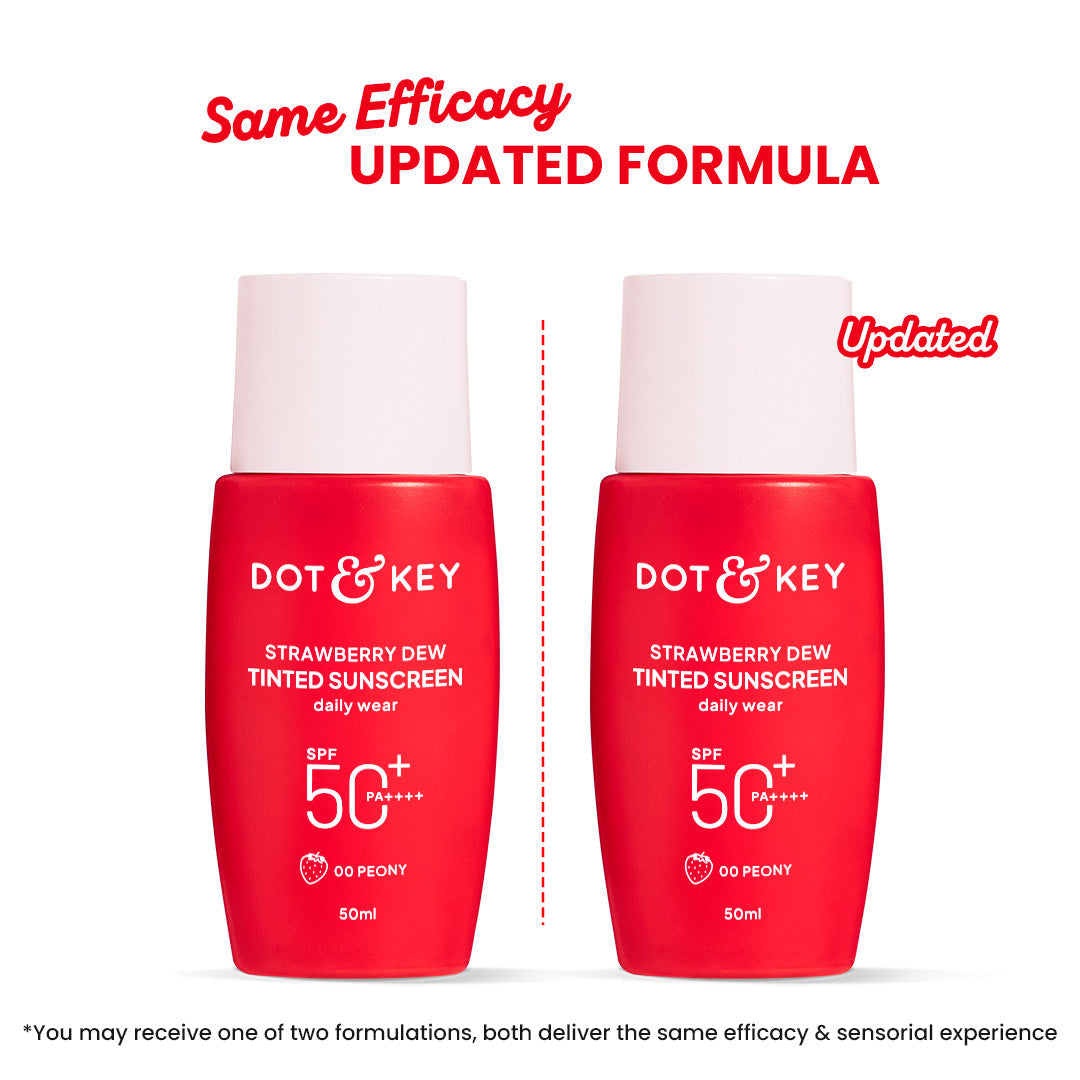 Dot & Key Strawberry Dew Tinted Sunscreen, In-Vivo Tested SPF 50+ PA++++ - Peony - 00 Very Light
