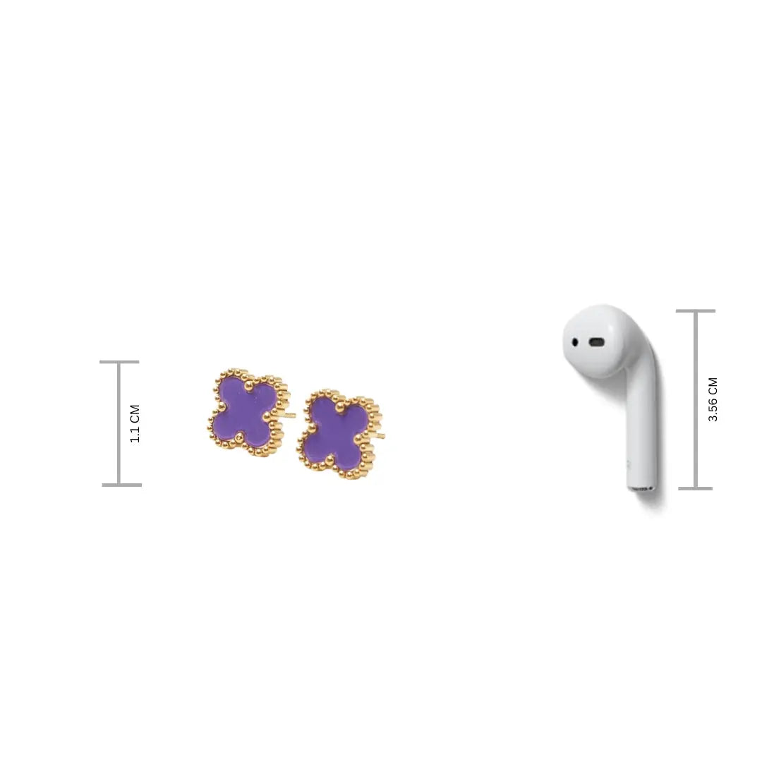 Salty Plum Lucky Clover Studs