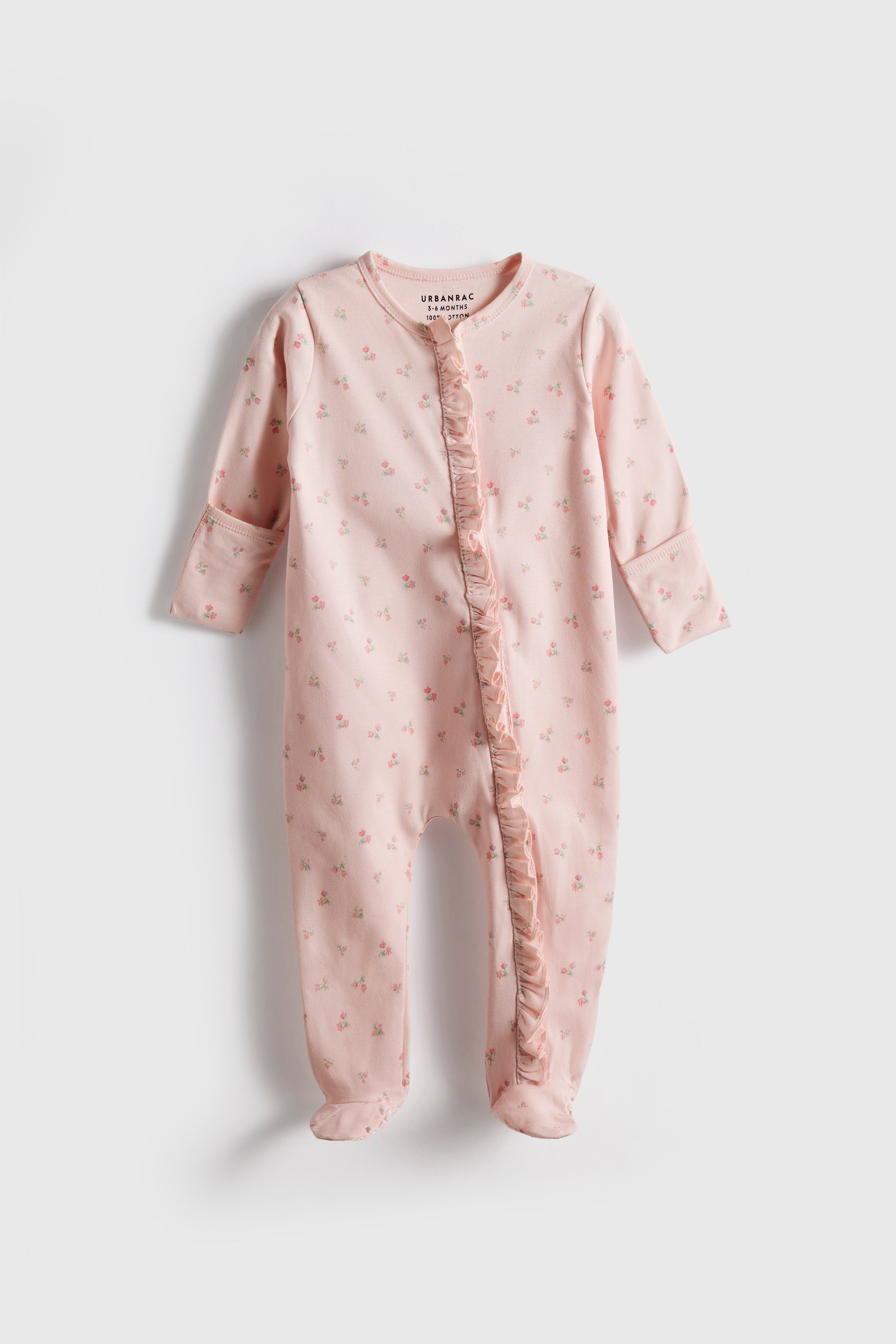 Urbanrac Baby Zip Sleep and Play Footed Sleepwear - Babies Pajamas - Baby Girl - Pink
