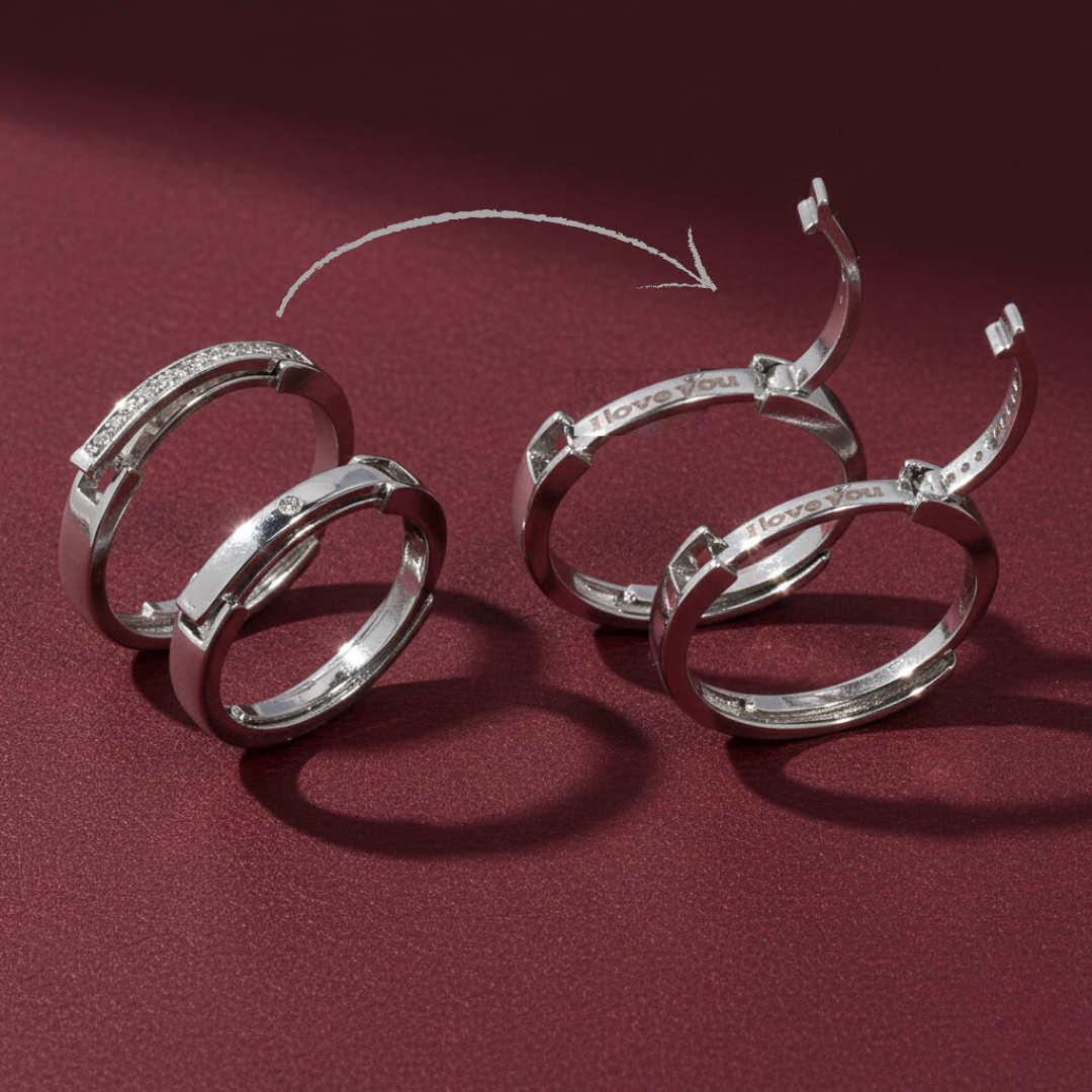 Salty ILY Coded Couple Ring