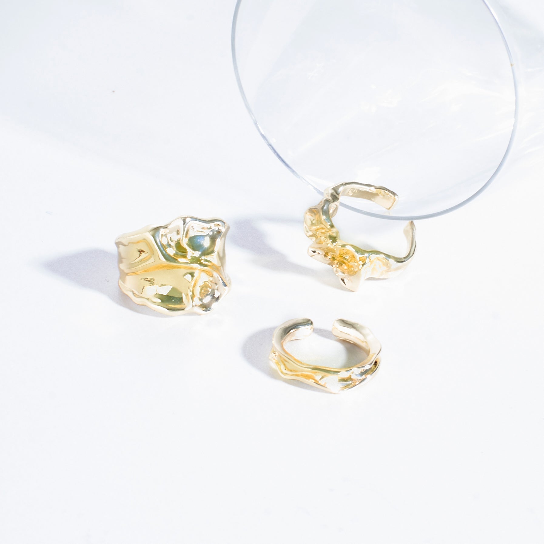 Salty Elegance Gold Chunky Design Ring