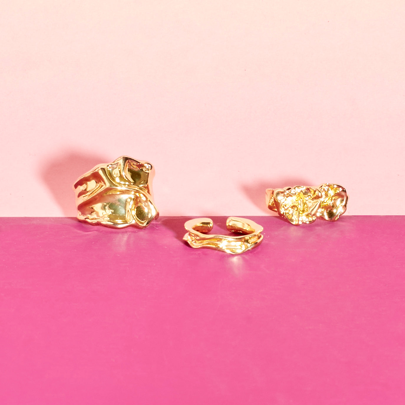 Salty Elegance Gold Chunky Design Ring