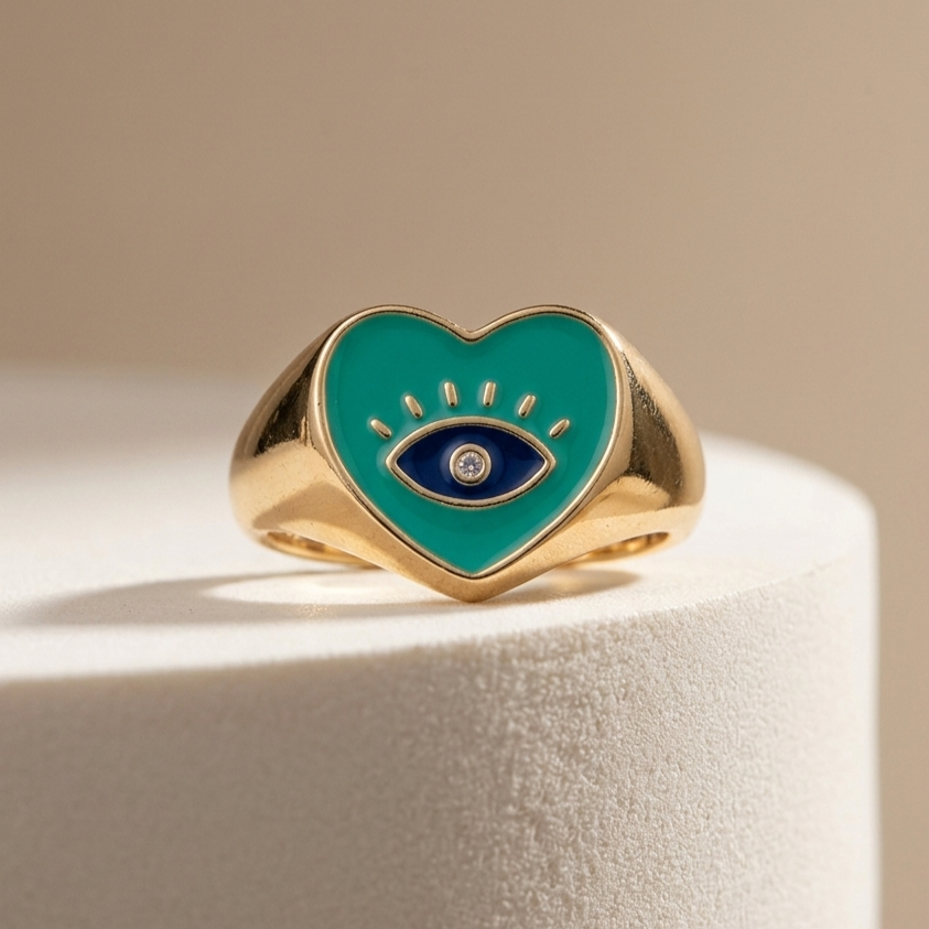Salty Bella Evil Eye Love Ring`