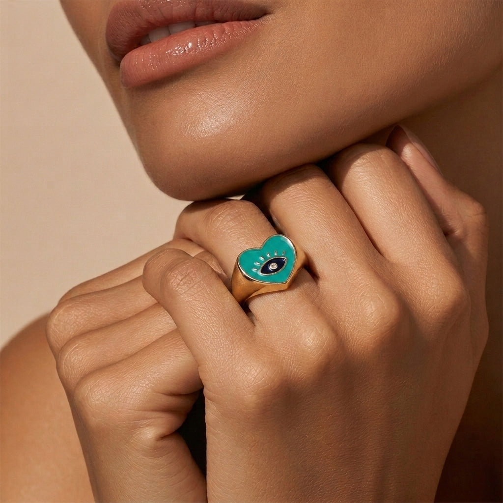 Salty Bella Evil Eye Love Ring`