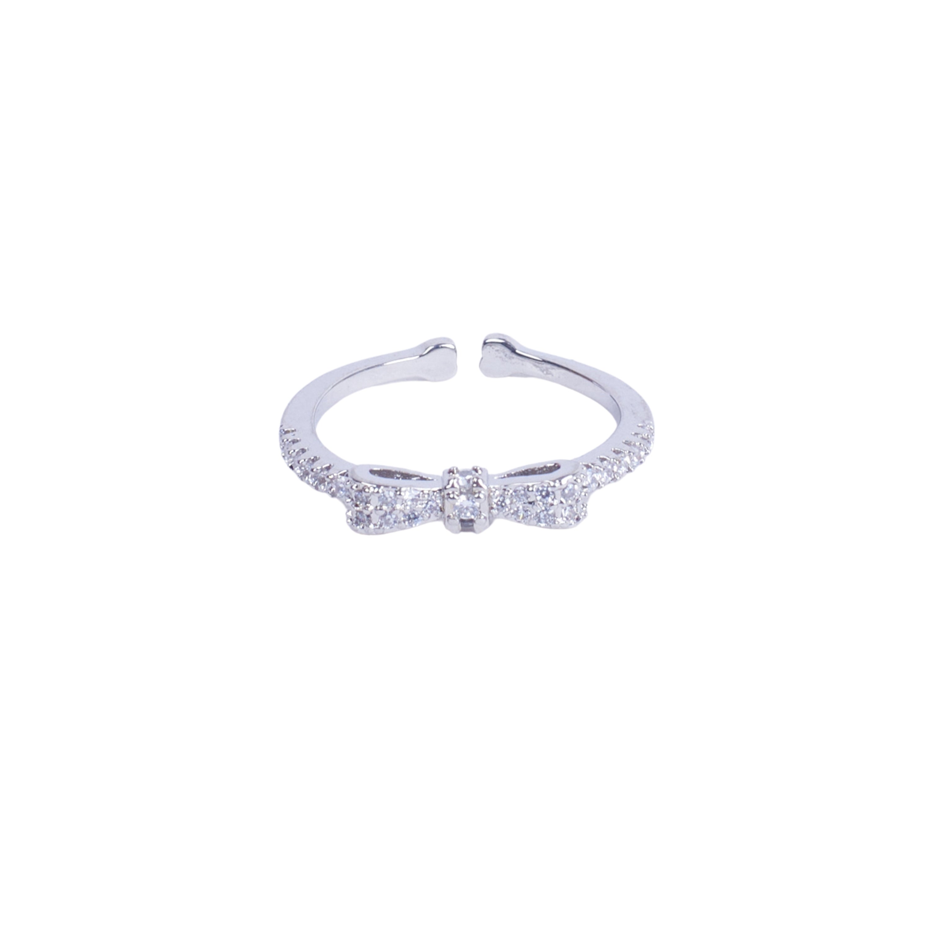 Salty Margaret Crystal Bow Silver Ring
