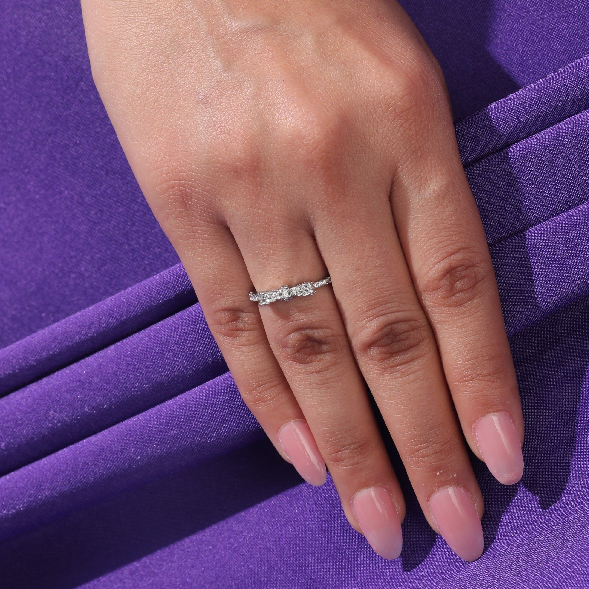 Salty Margaret Crystal Bow Silver Ring