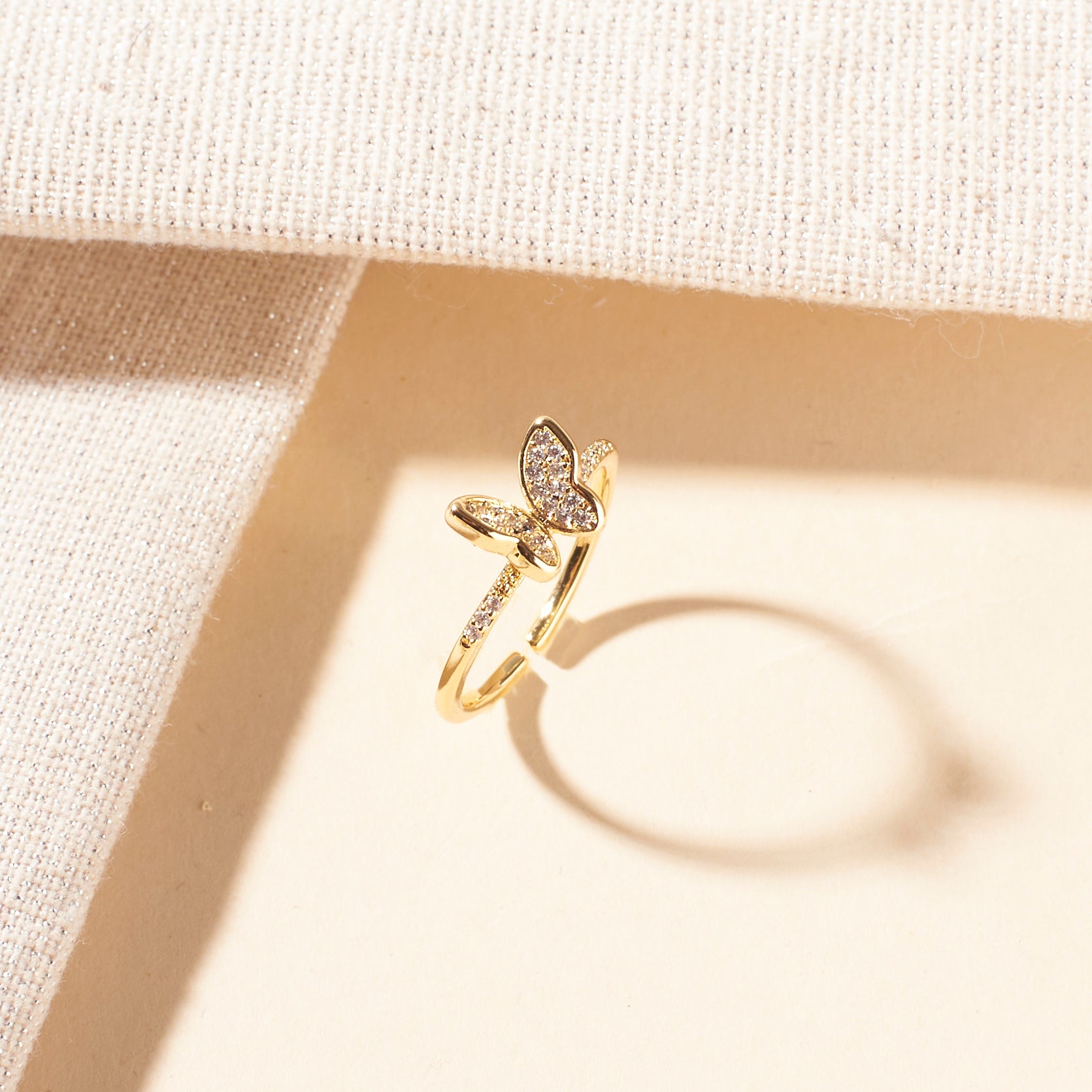 Salty Hollis Studded Butterfly Gold Ring