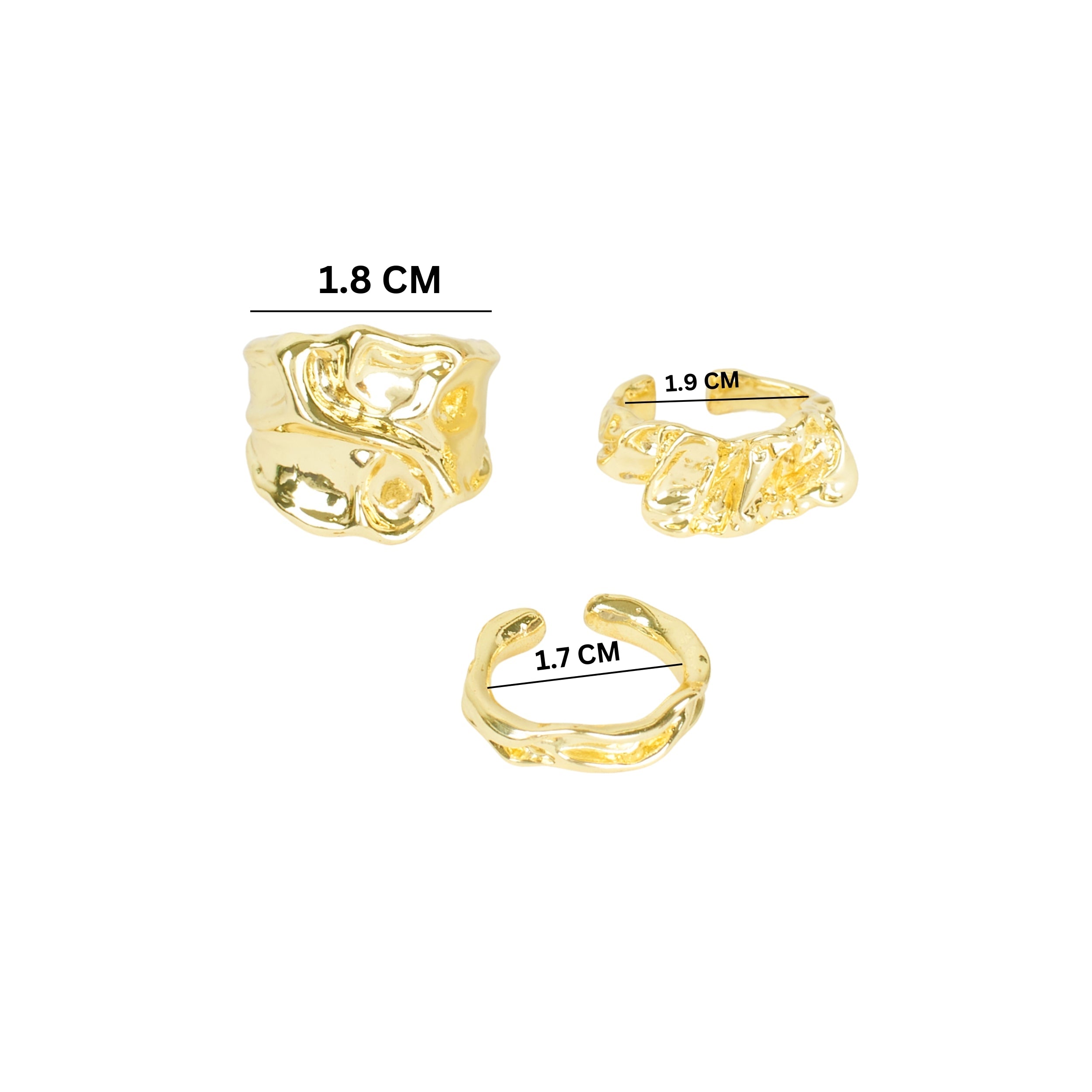 Salty Elegance Gold Chunky Design Ring