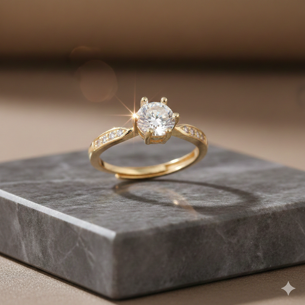 Salty Gold-Tone Engagement Ring