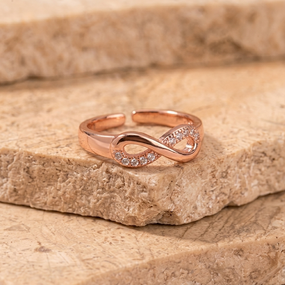 Salty Boundless Infinity White Loop Ring