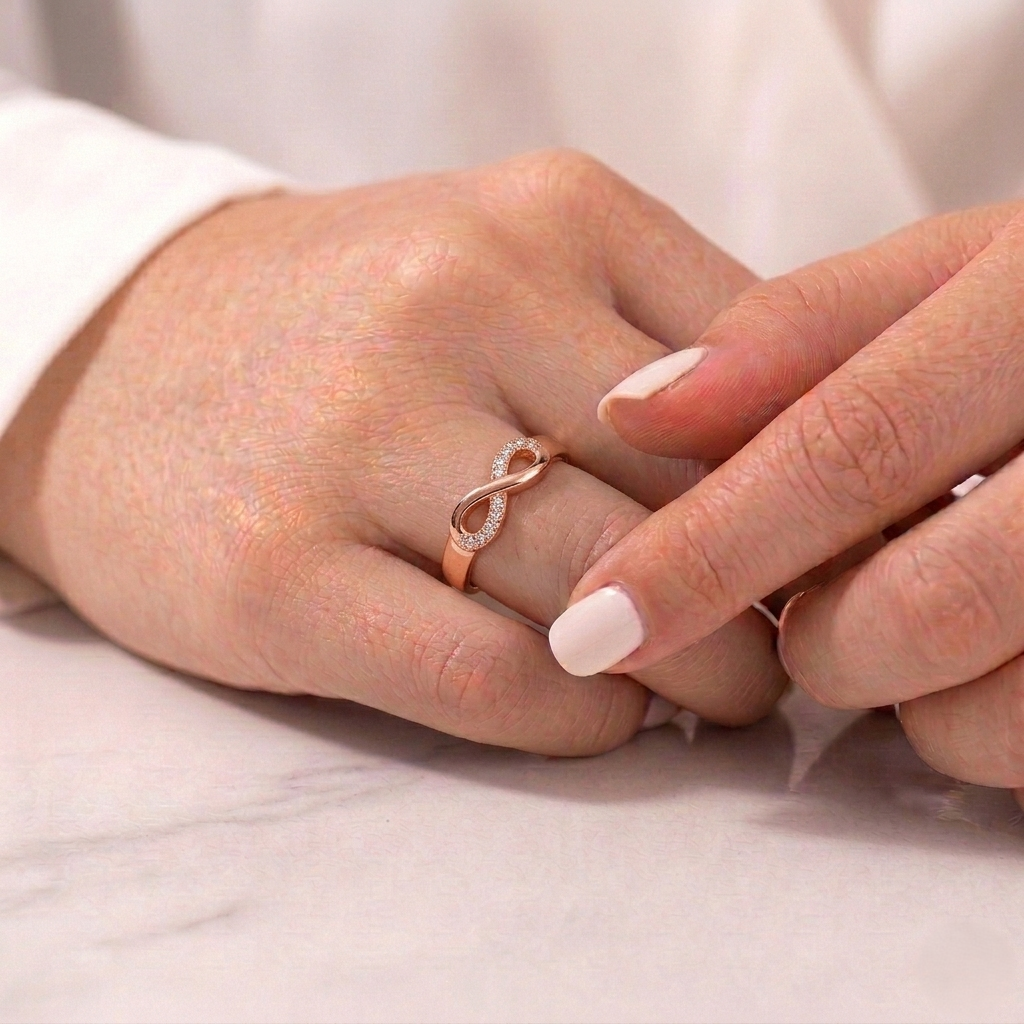 Salty Boundless Infinity White Loop Ring