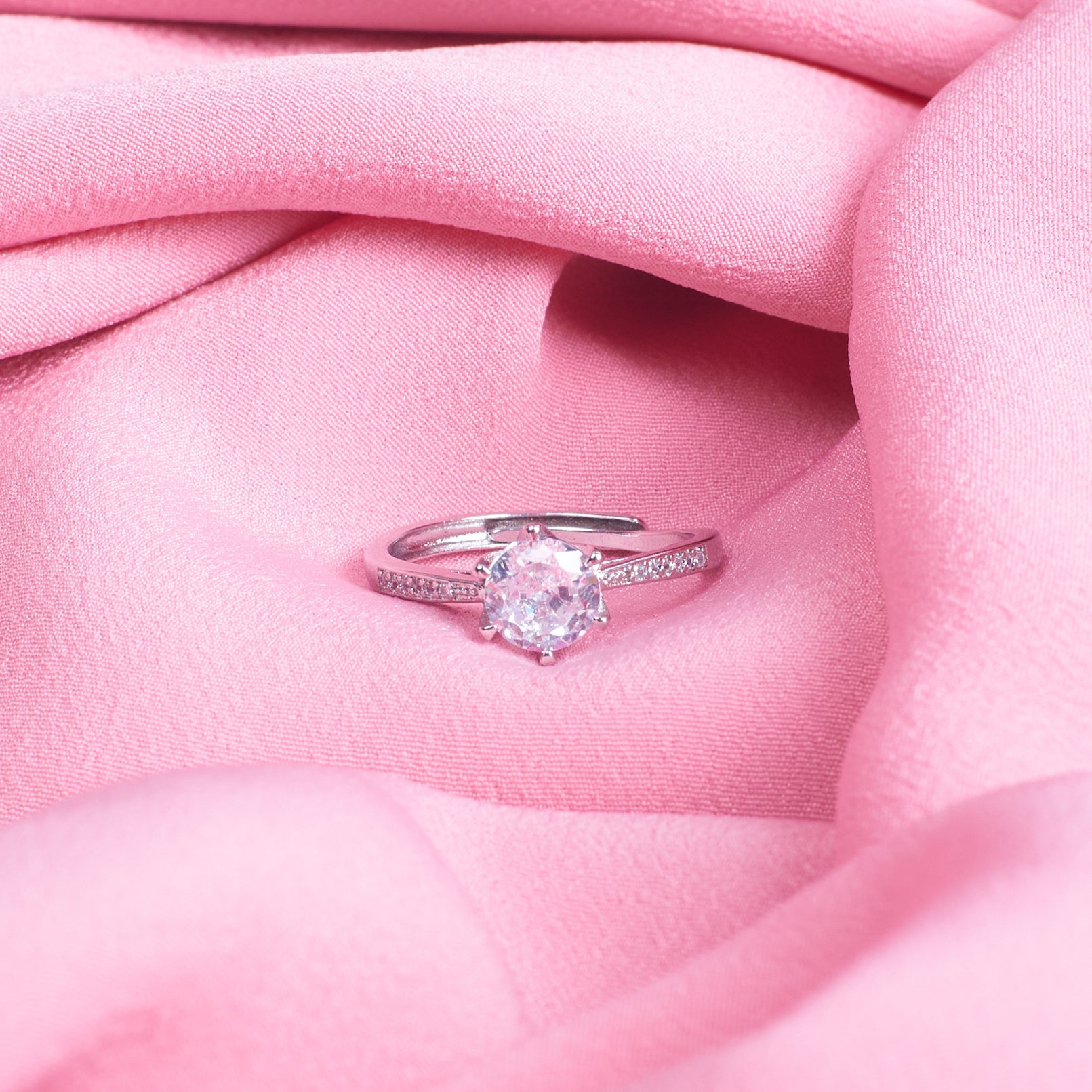 Salty Luster Silver Promise Ring