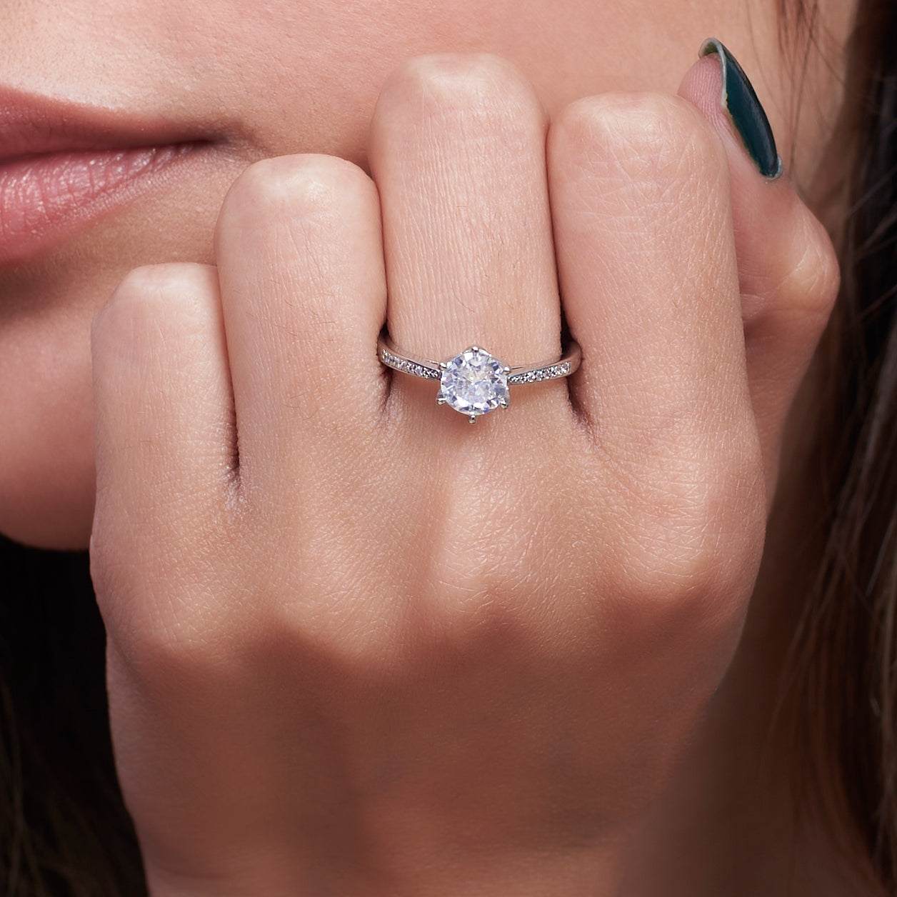 Salty Luster Silver Promise Ring