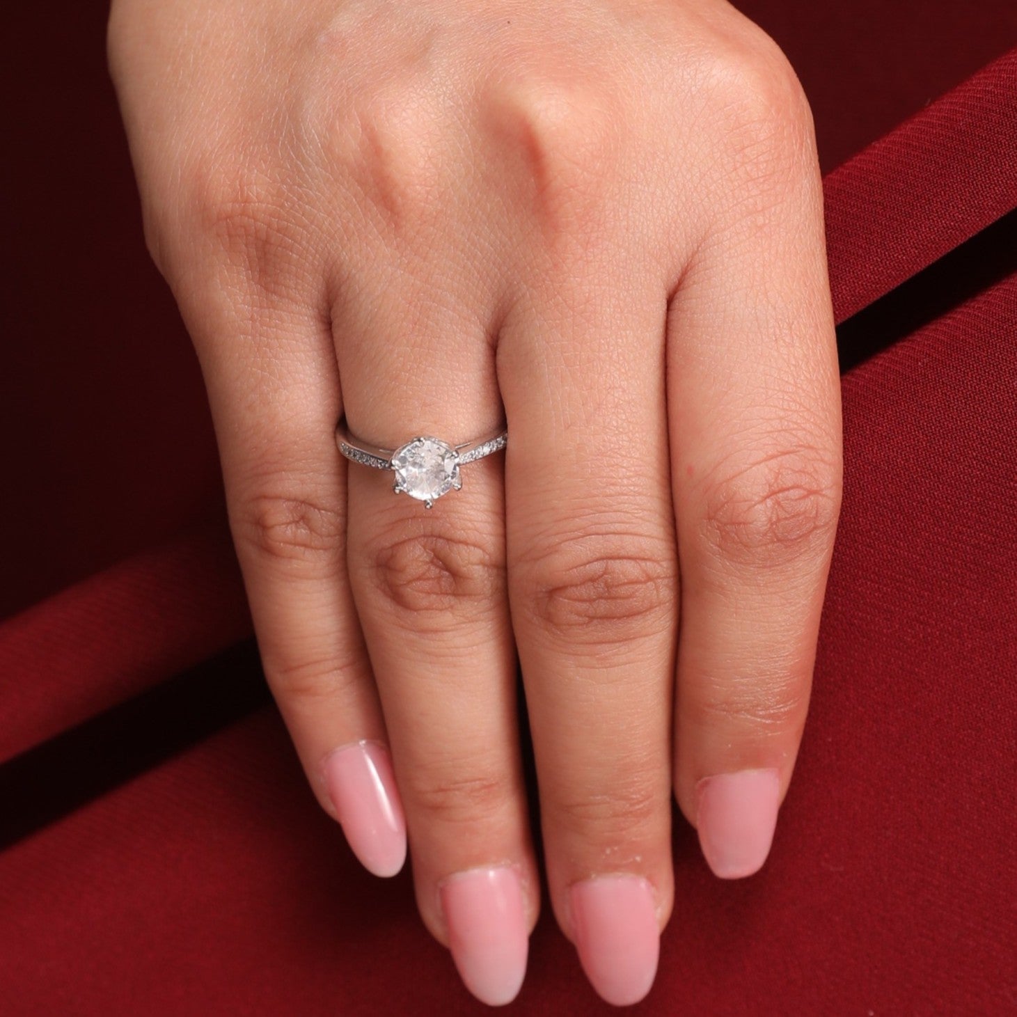 Salty Luster Silver Promise Ring