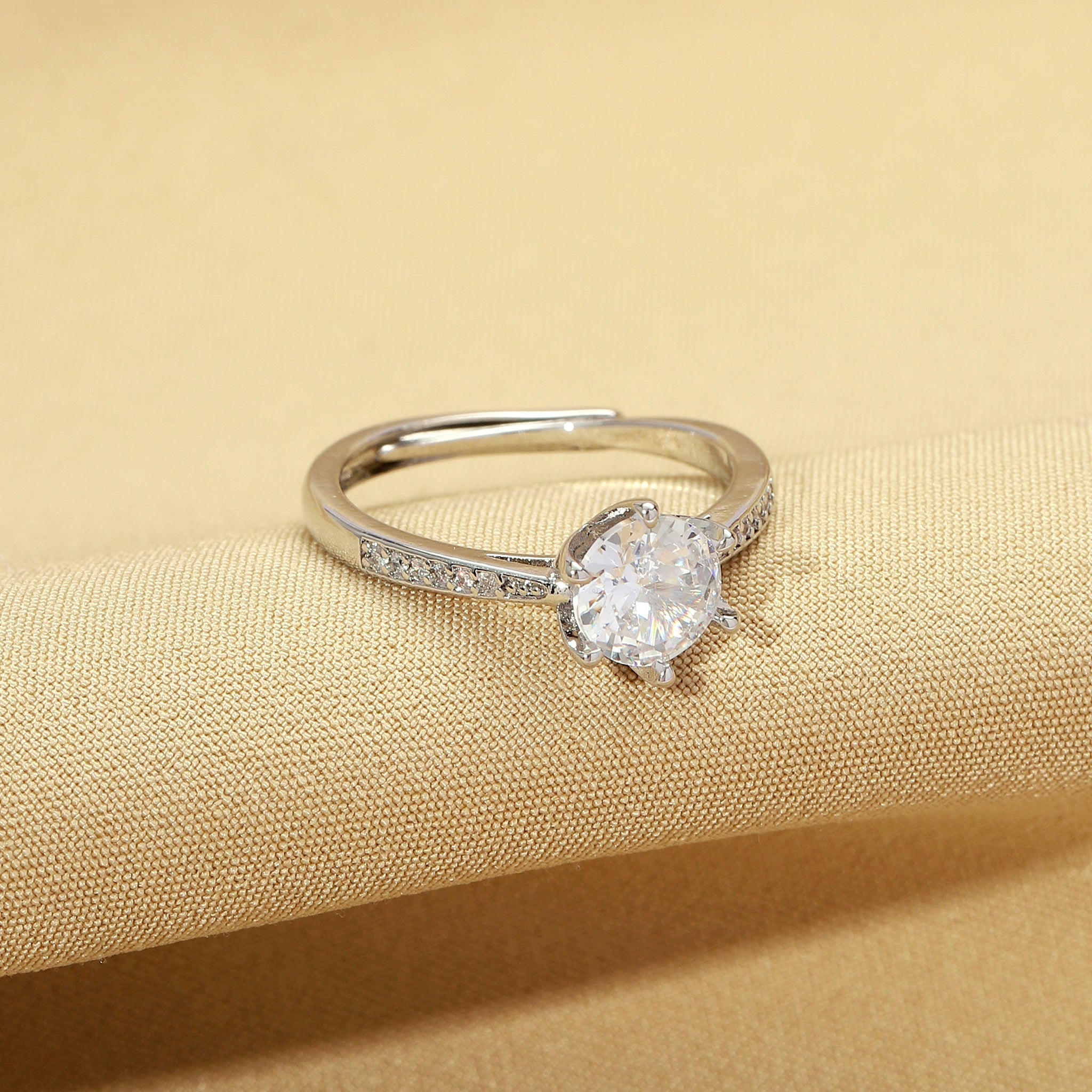 Salty Luster Silver Promise Ring