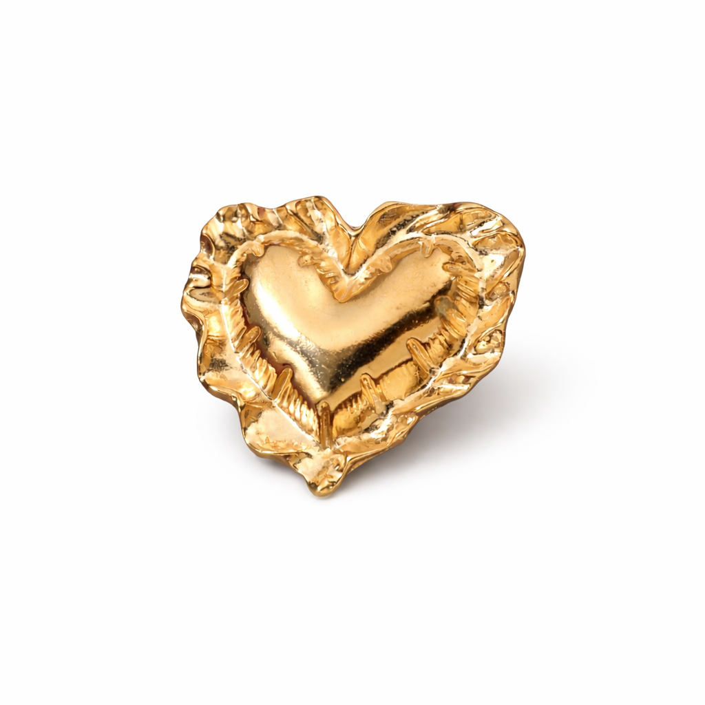 Salty Lace Open Heart Ring