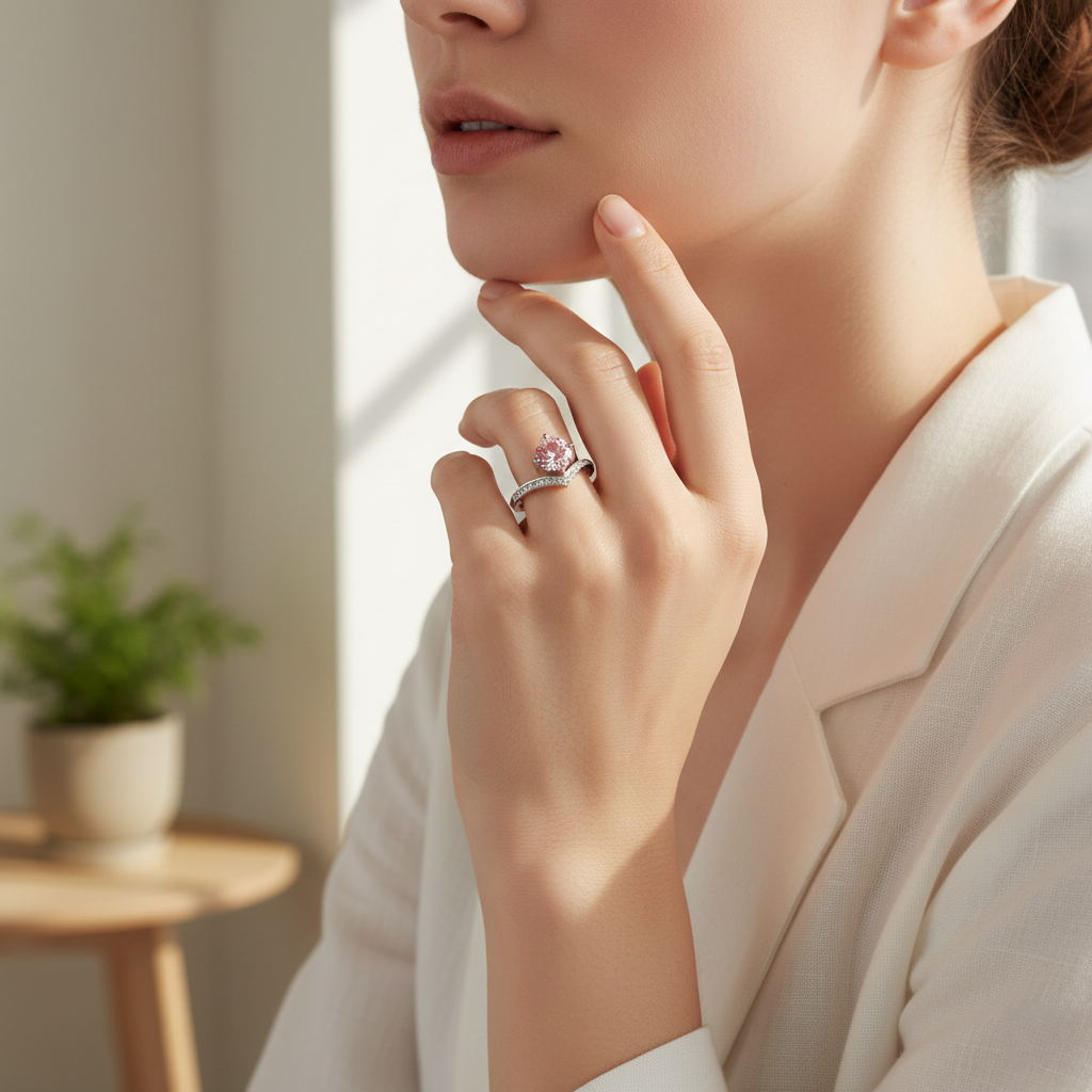 Salty Sweetheart Rosé Curve Ring