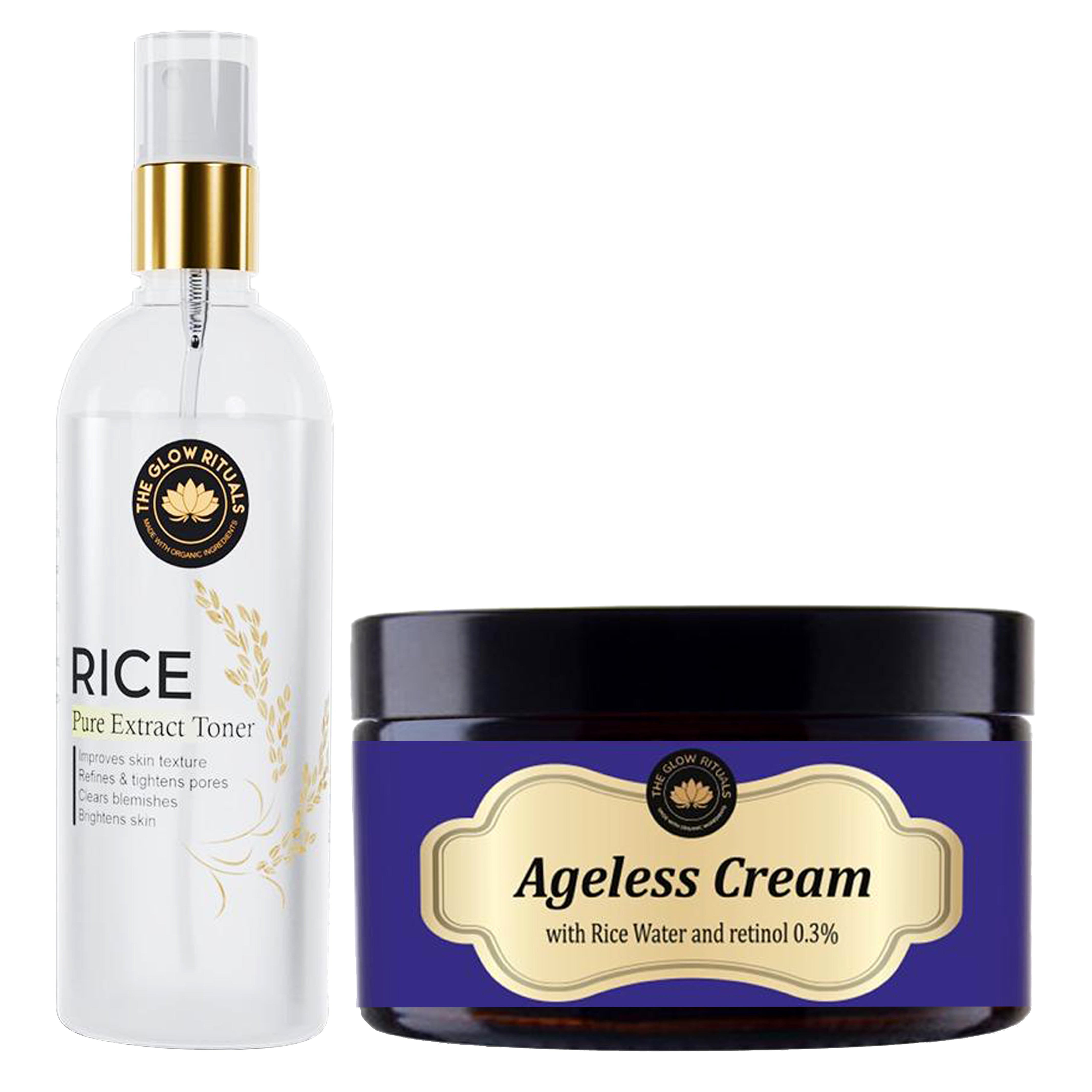 The Glow Rituals Rice Tone & Rice Cream Combo