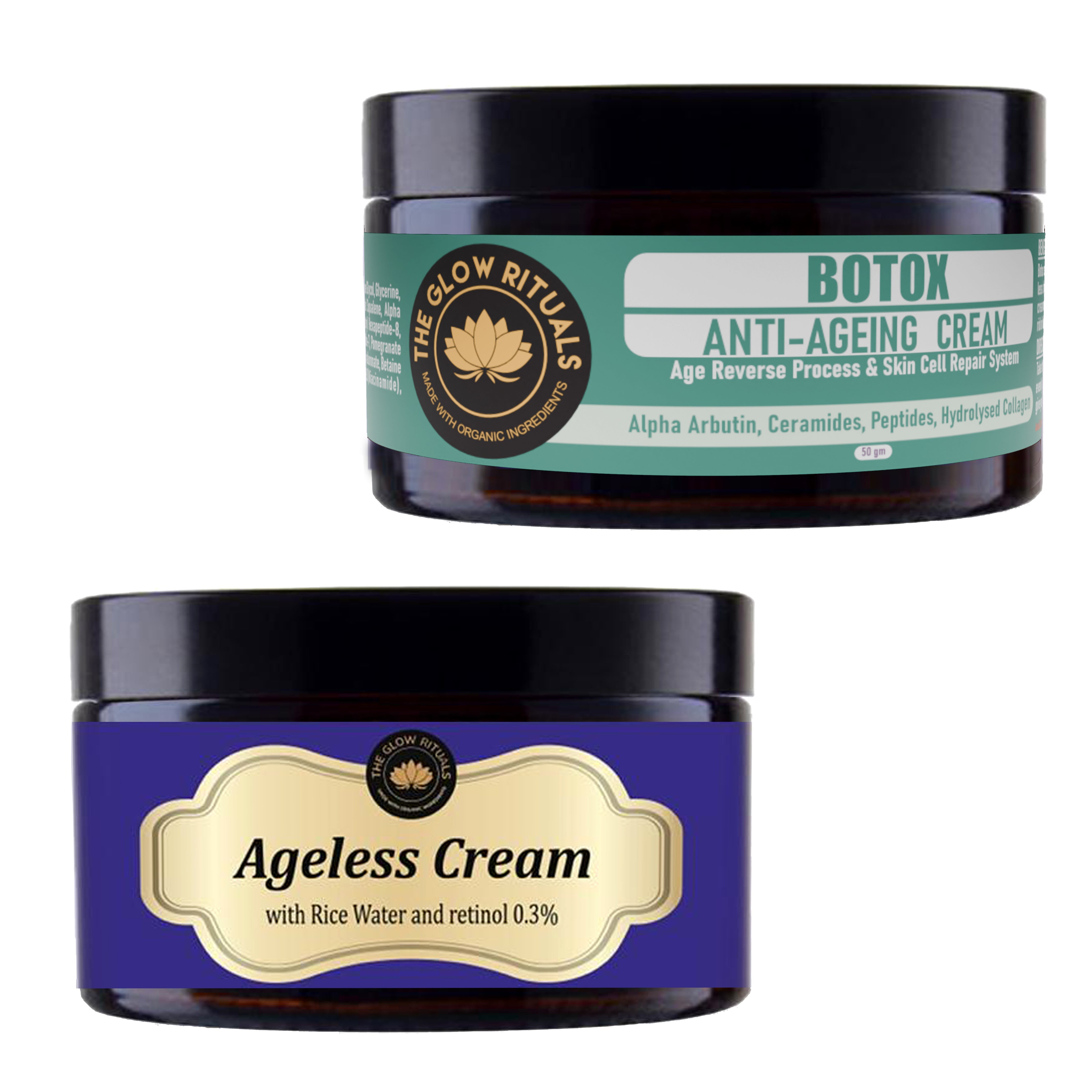 The glow rituals Rice Cream & Botox Cream  Combo