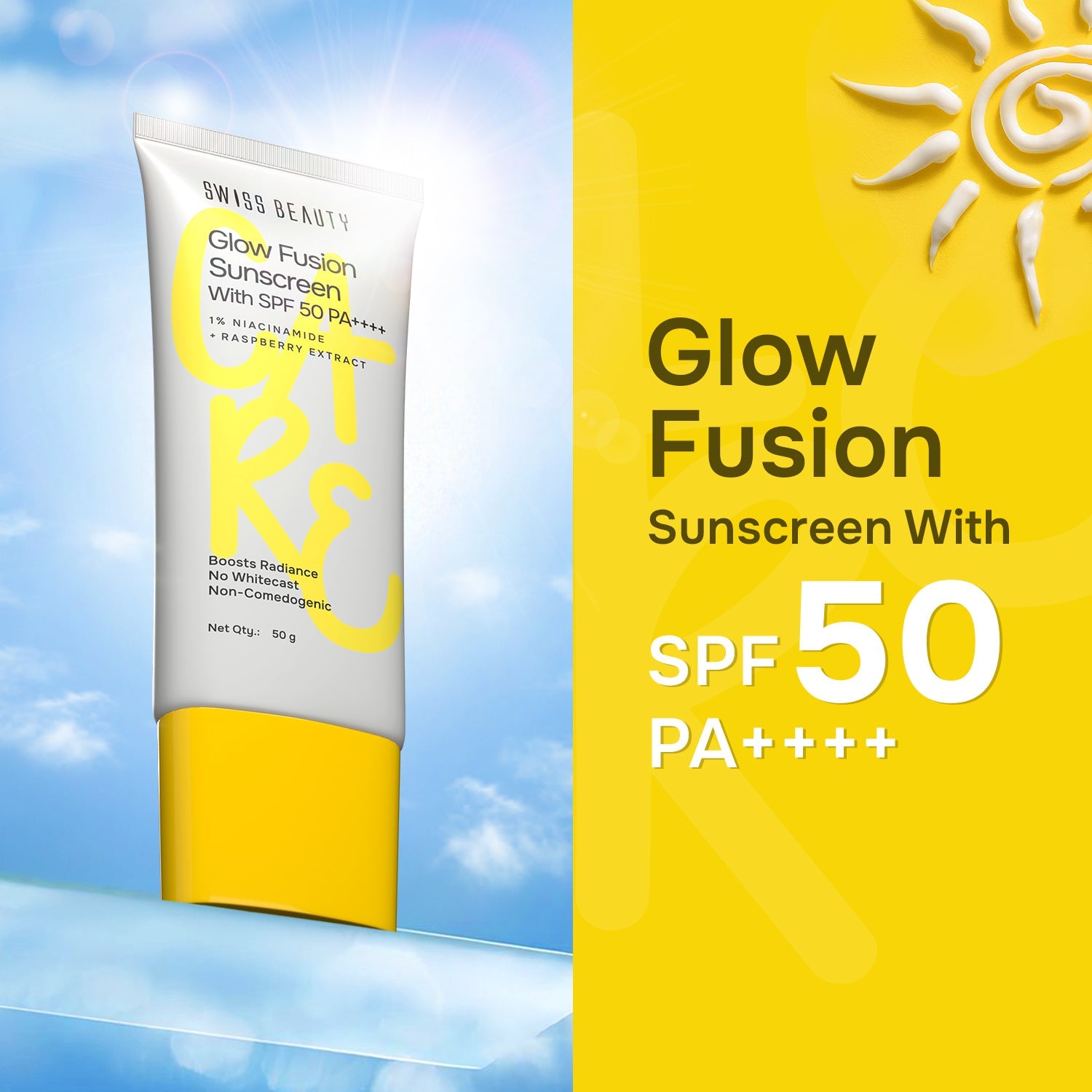 Swiss Beauty Care Glow Fusion Sunscreen With SPF 50 PA++++