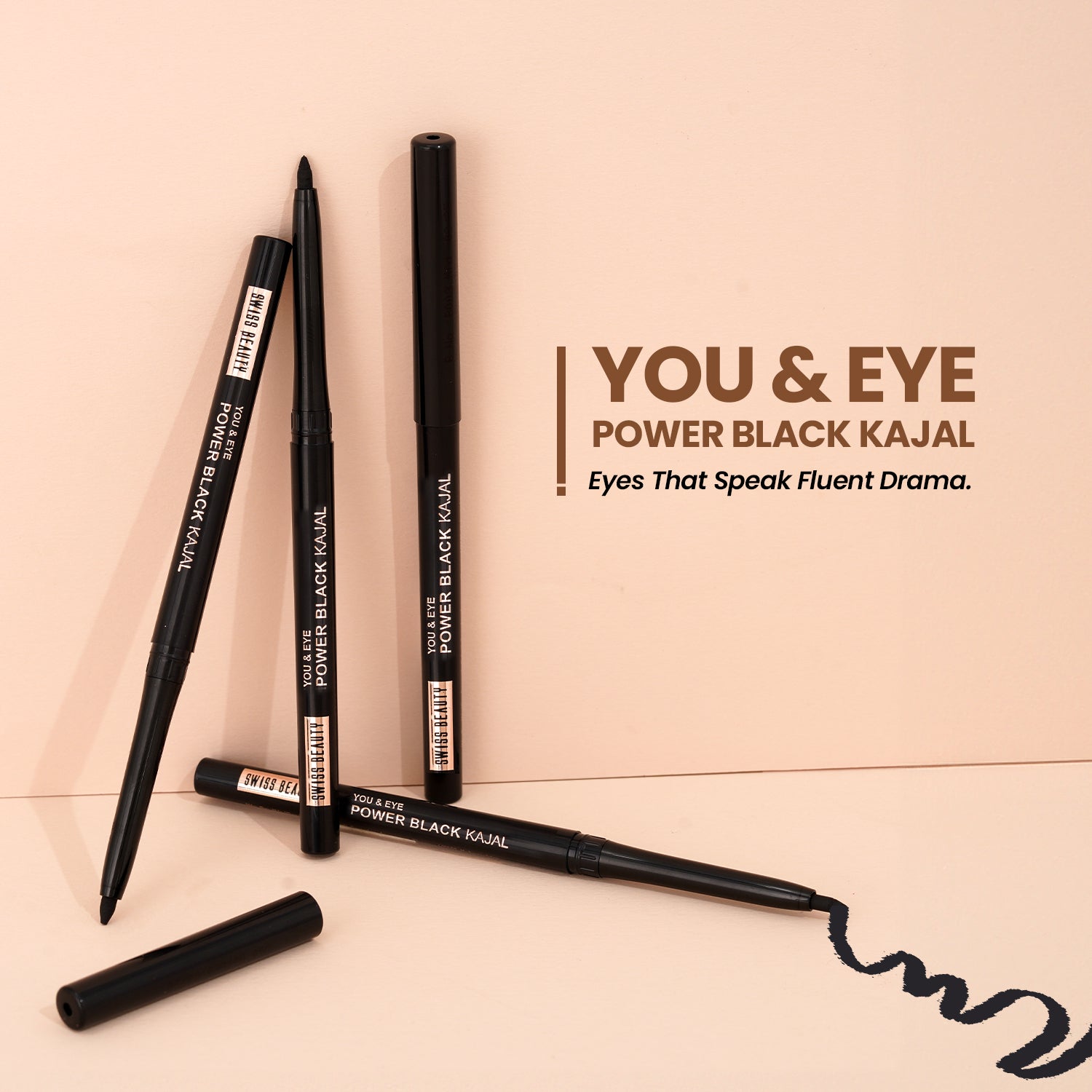 Swiss Beauty You & Eye Power Black Kajal - Black