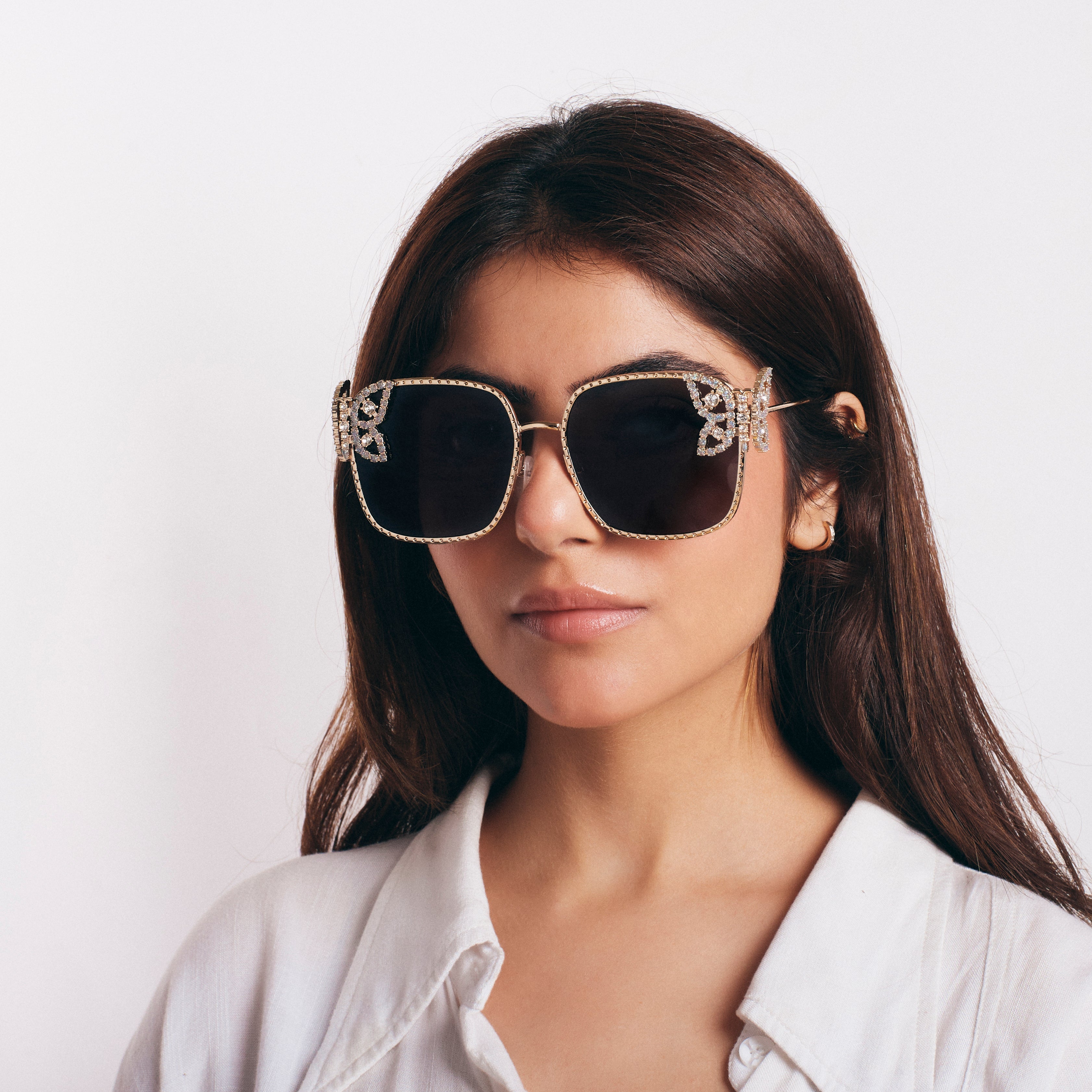 Salty Luxury Butterfly Square Sunglasses For Women - Black