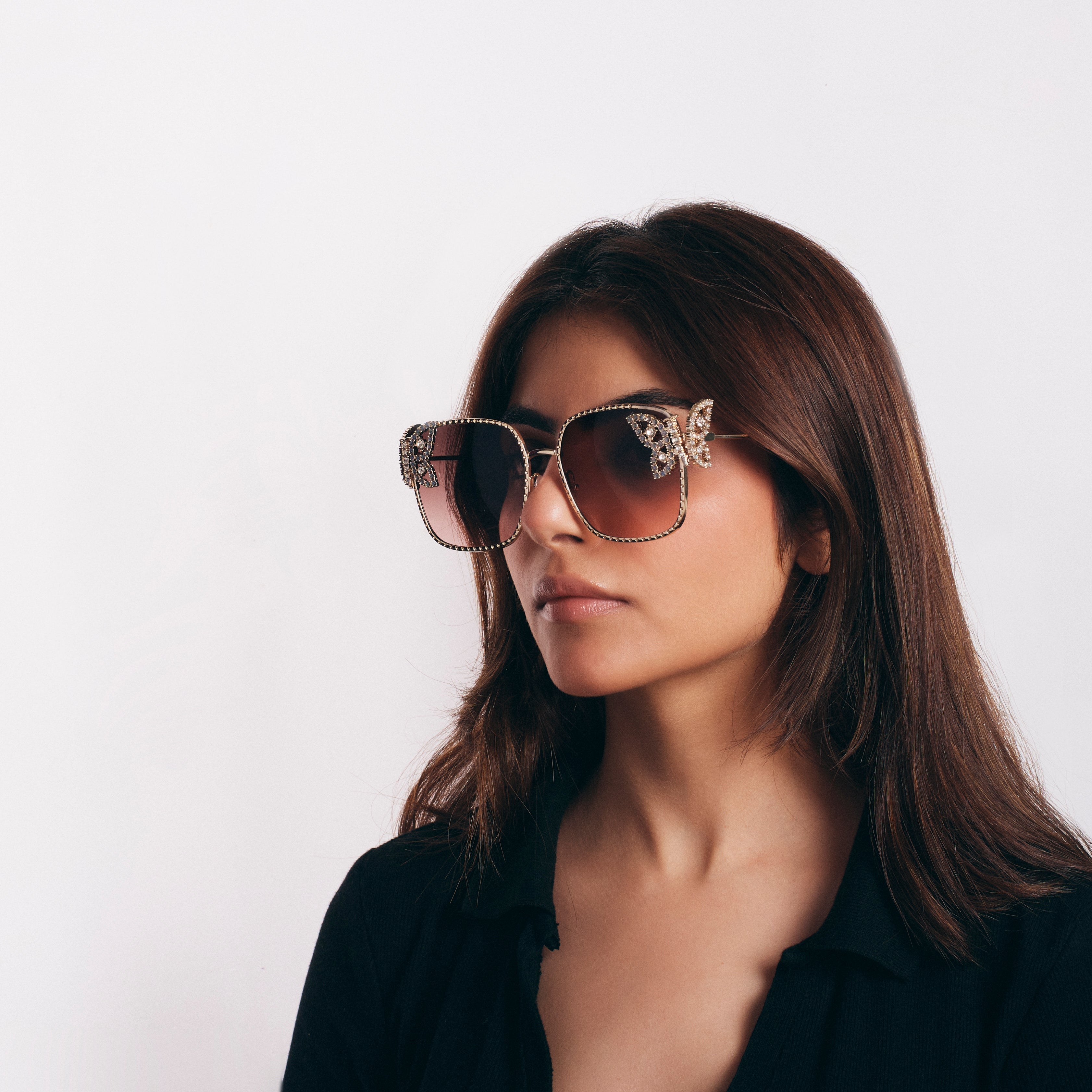 Salty Luxury Butterfly Square Sunglasses For Women - Pink