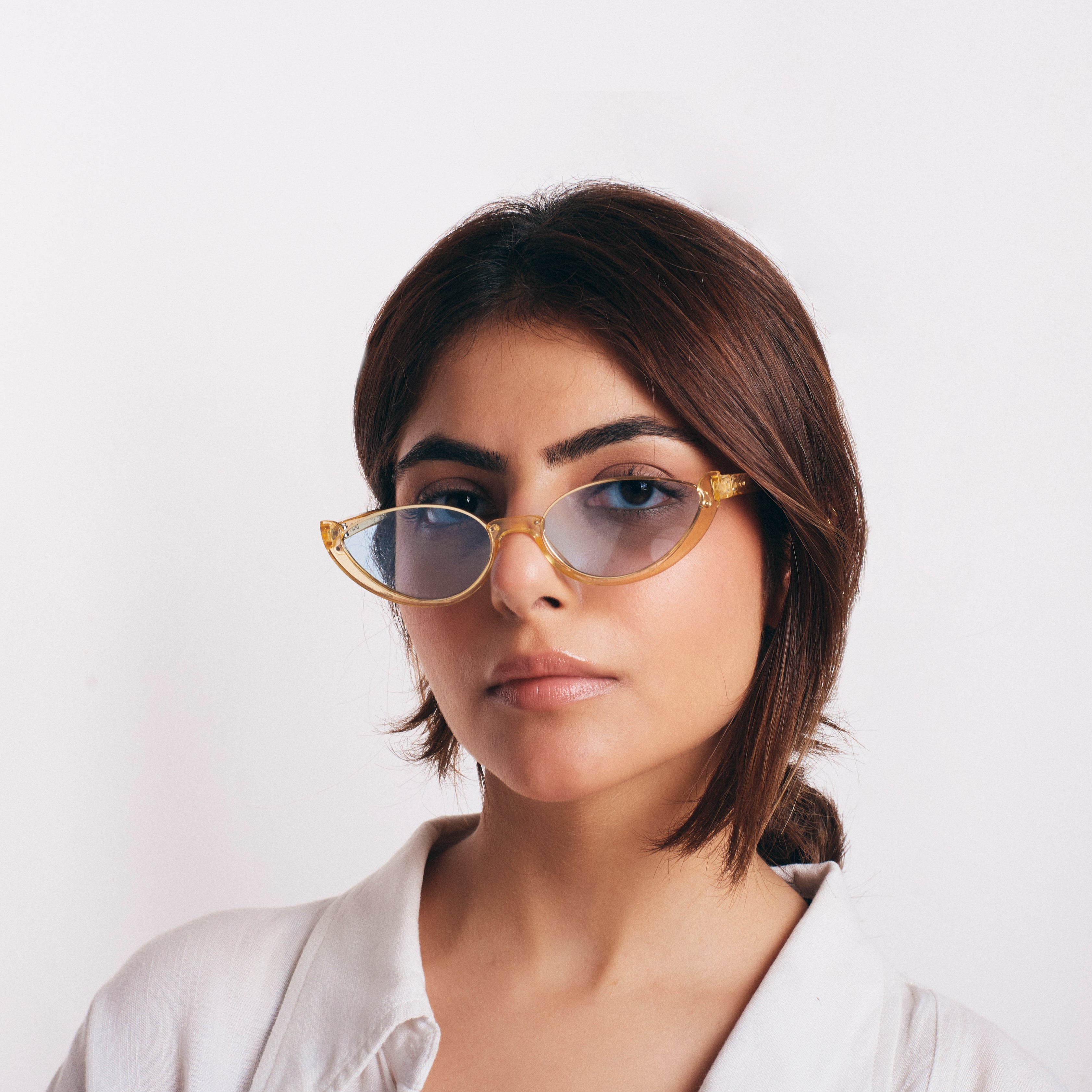 Salty Summer Perfect Cat Eye Blue Tinted Sunglasses