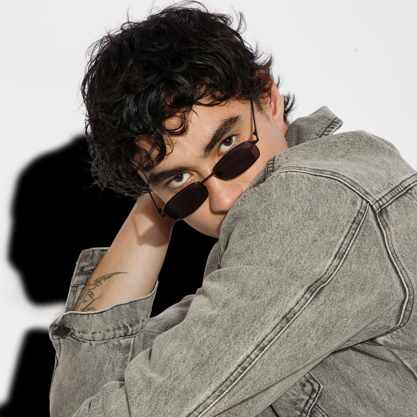 Salty Virat Black Rectangular Sunglasses