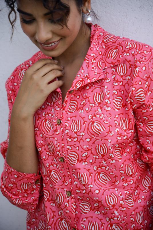 Label Flavia Women's Garden Print Shirt - Nature-Inspired & Stylish