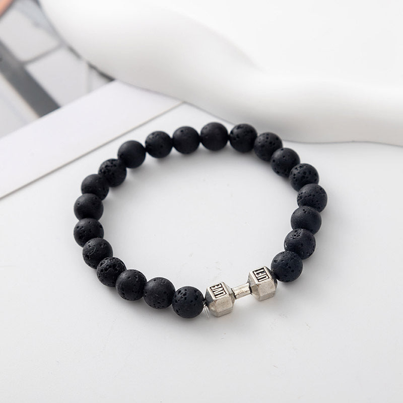Salty Strength Beaded Stone Band - Silver