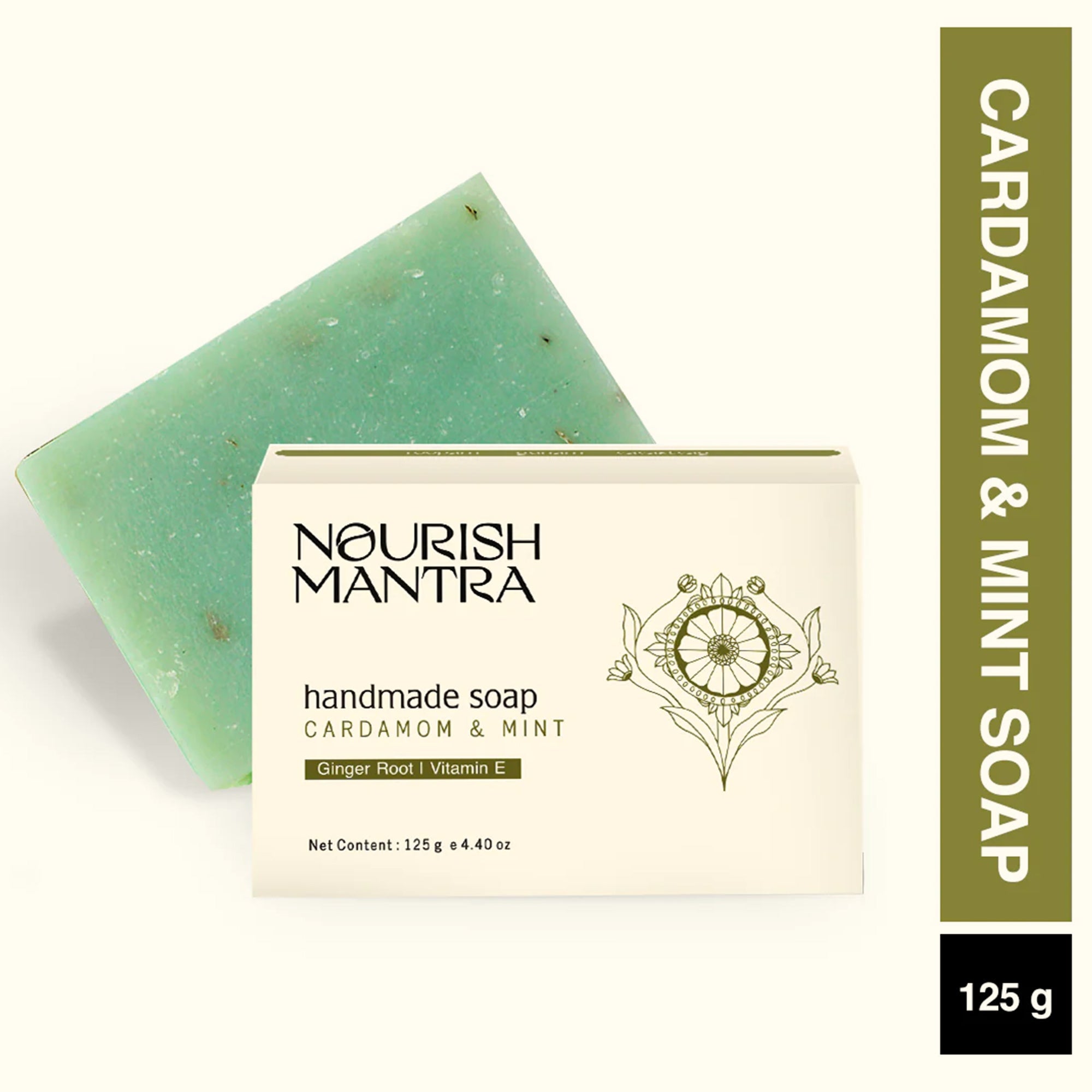 Nourish Mantra Cardamom & Mint Handmade Bathing Bar Soap