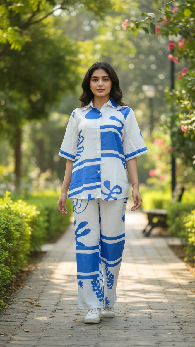 Label Flavia Abstract Patchwork Short-Sleeve Set