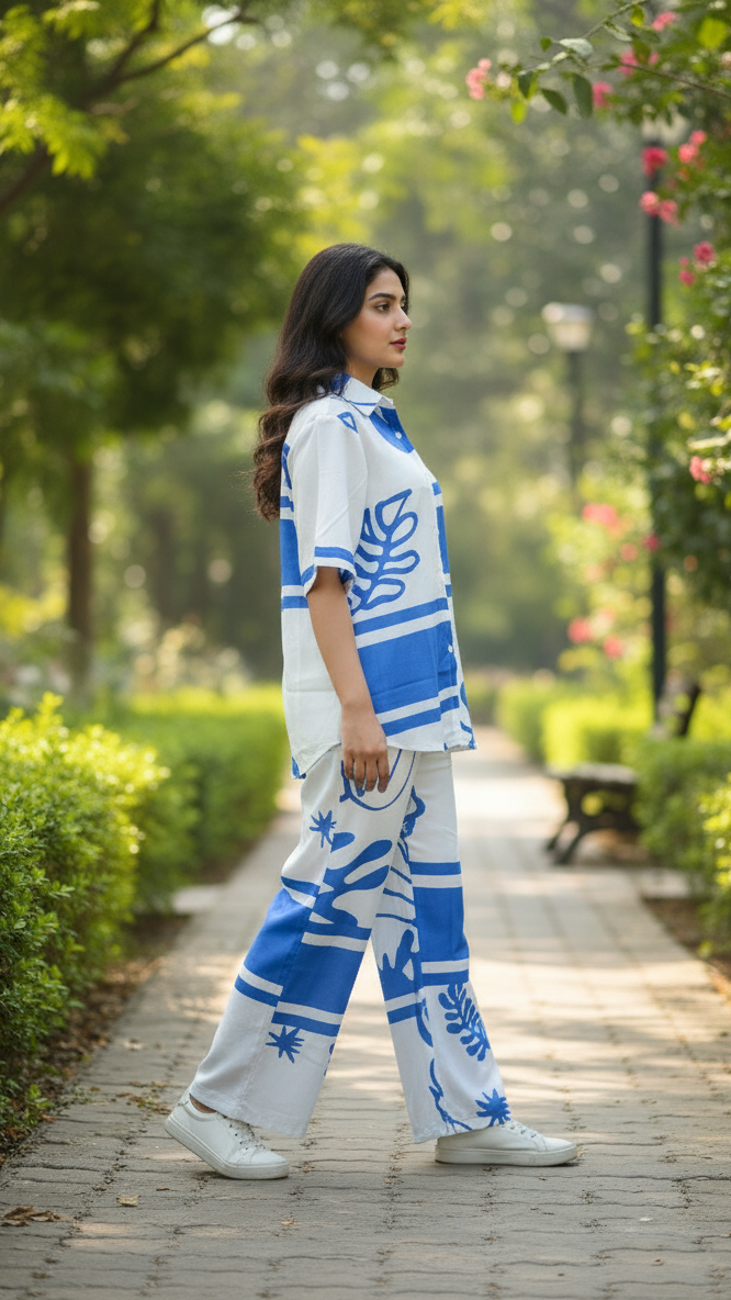Label Flavia Abstract Patchwork Short-Sleeve Set