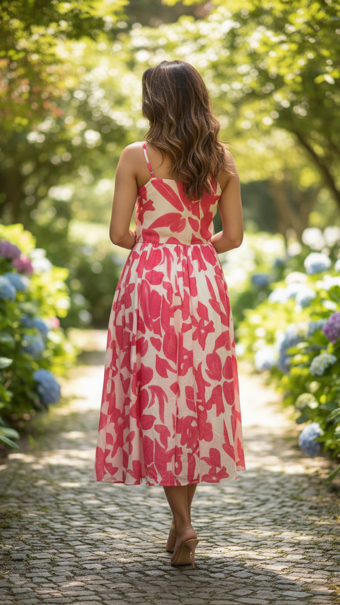 Label Flavia The Abstract Petal Print Camisole Dress