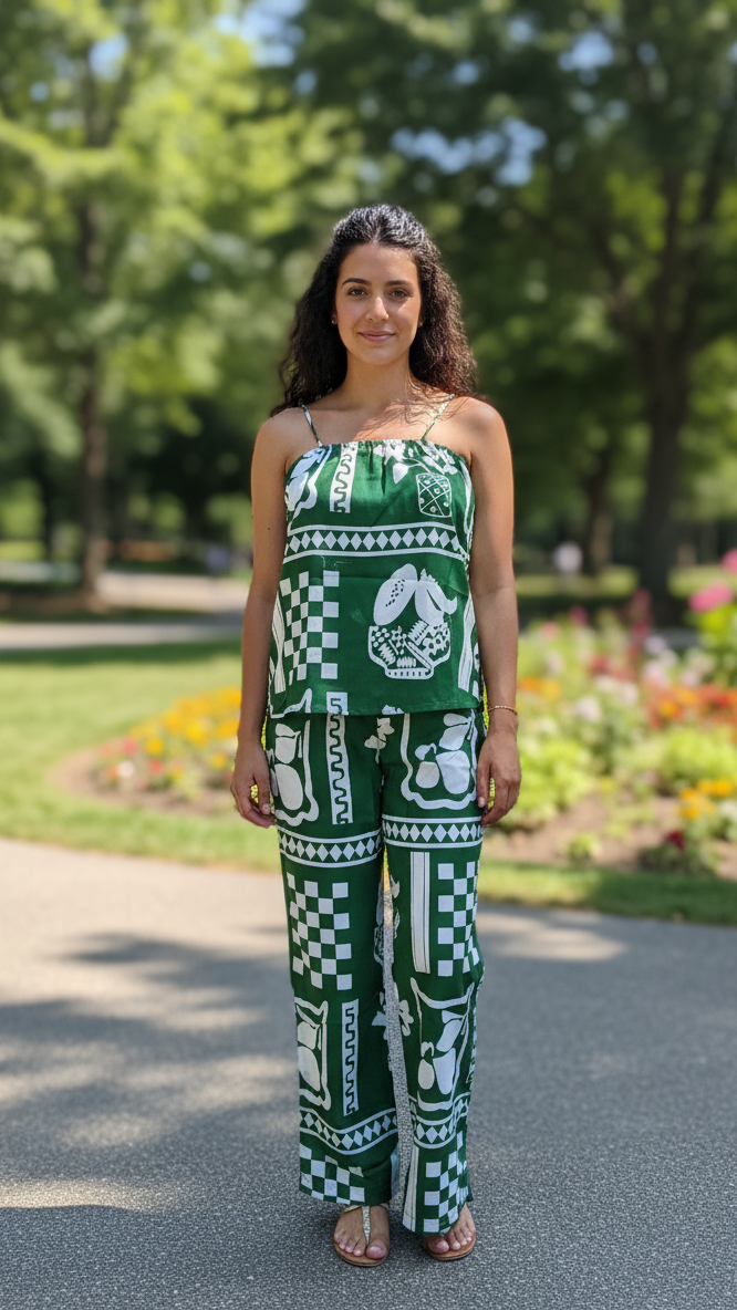 Label Flavia Tropical Green Printed Co-ord Set