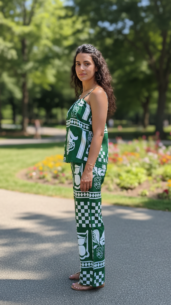 Label Flavia Tropical Green Printed Co-ord Set
