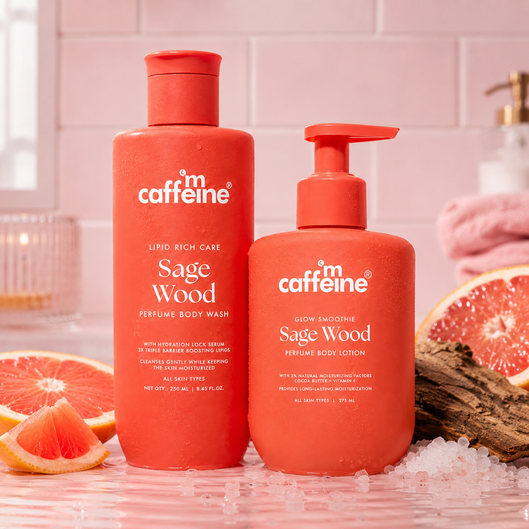 Mcaffeine Sage Wood Nourishing Milky Body Wash + Sage Wood Serum Perfume Body Lotion (combo)