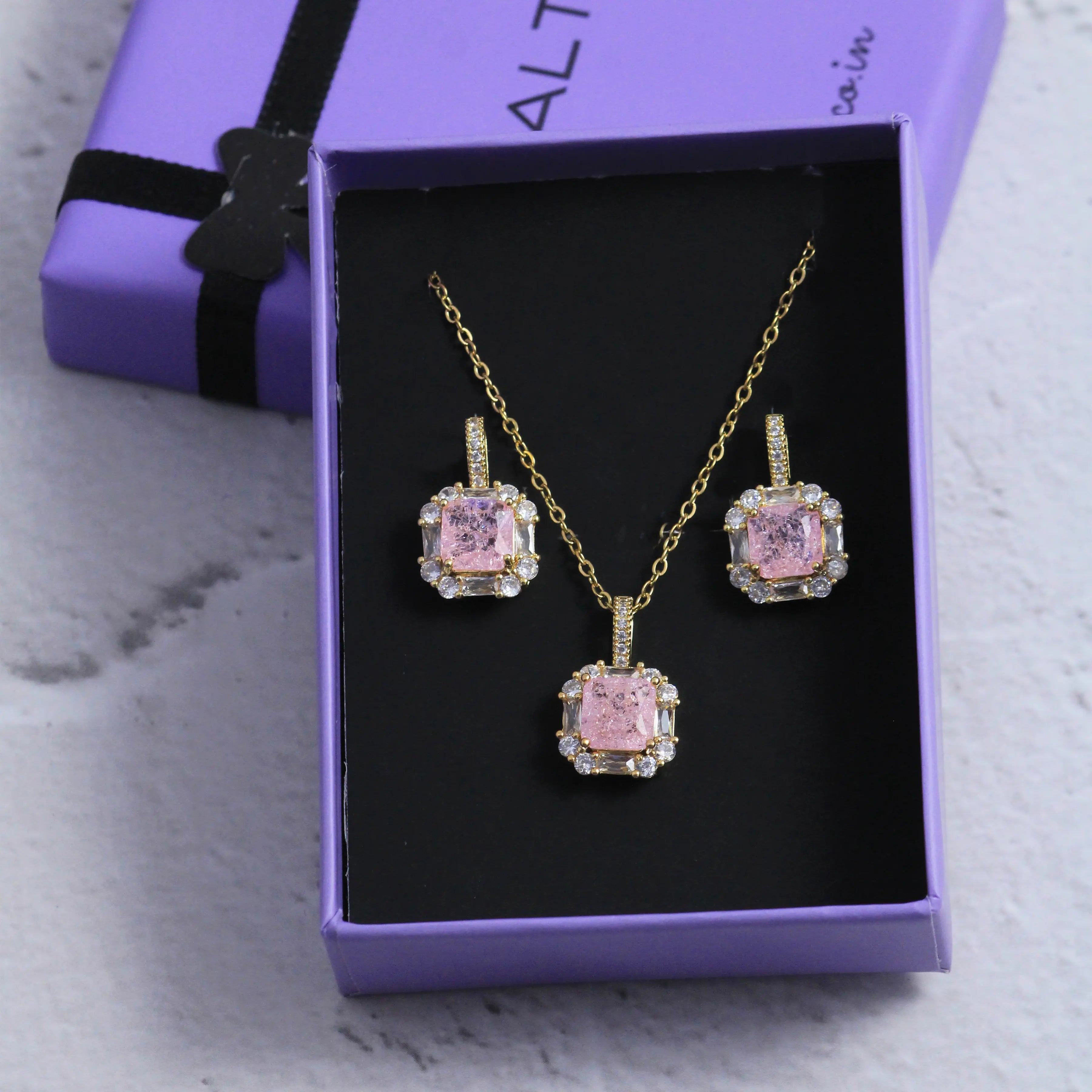 Salty Salmon Earrings and Necklace Set