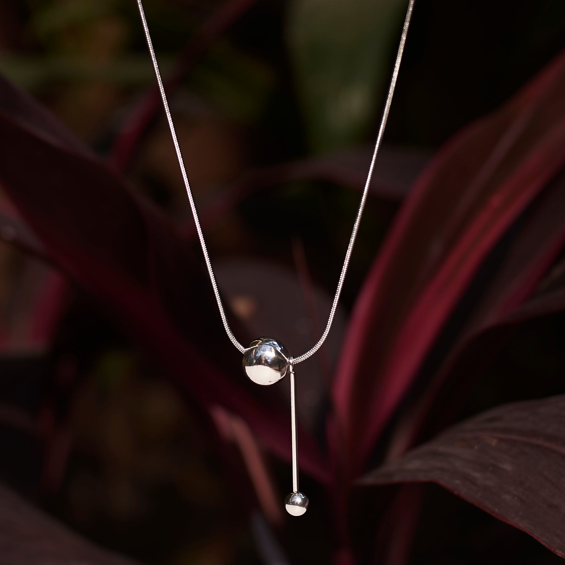 Salty Ball Drop Silver Chain