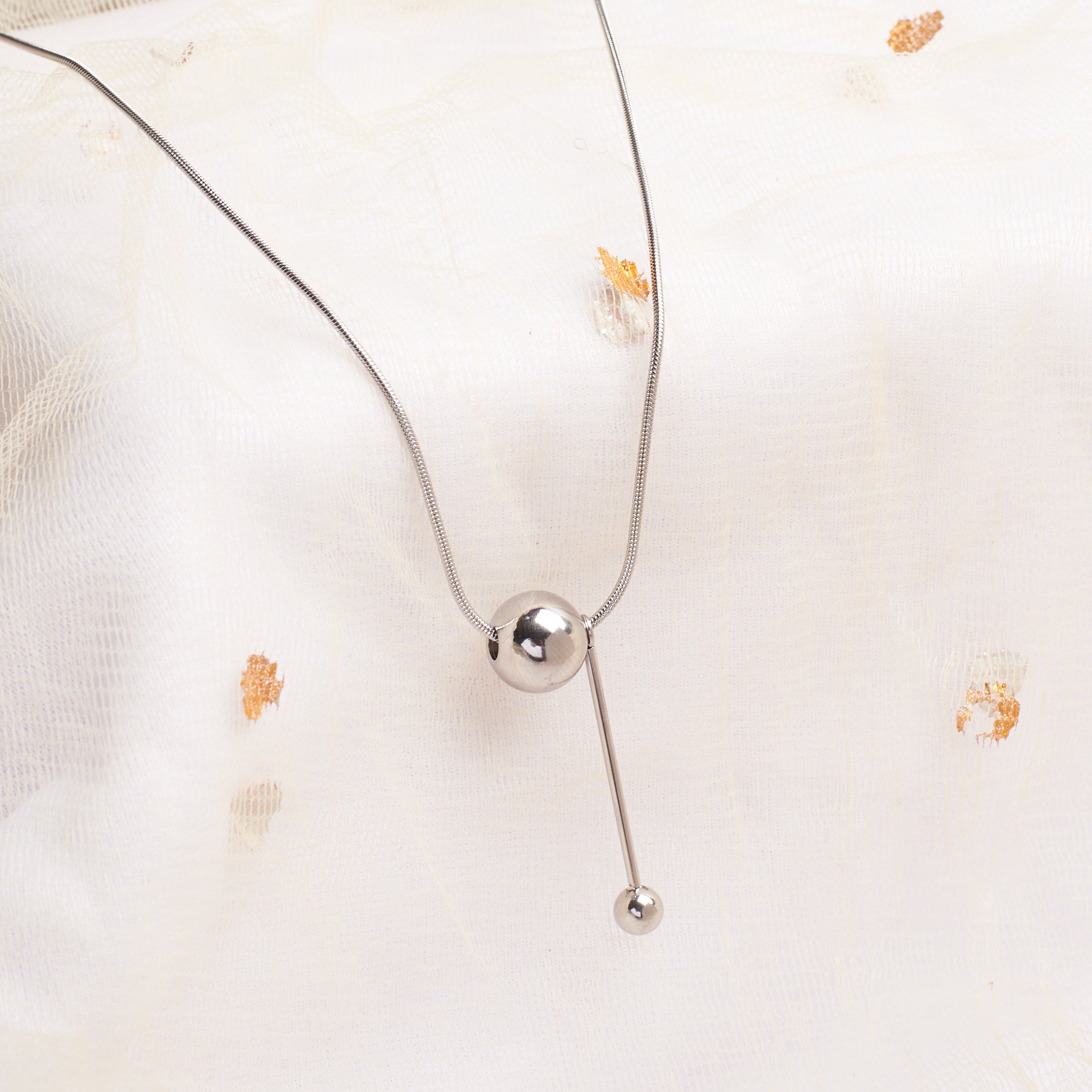 Salty Ball Drop Silver Chain