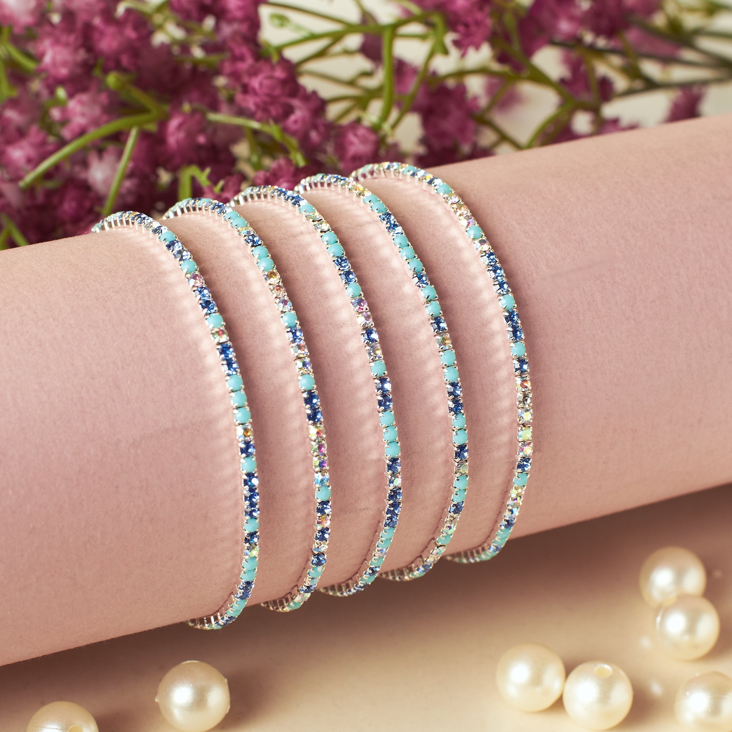 Salty Cerulean Sky Stretchable Bands (Set of 5)
