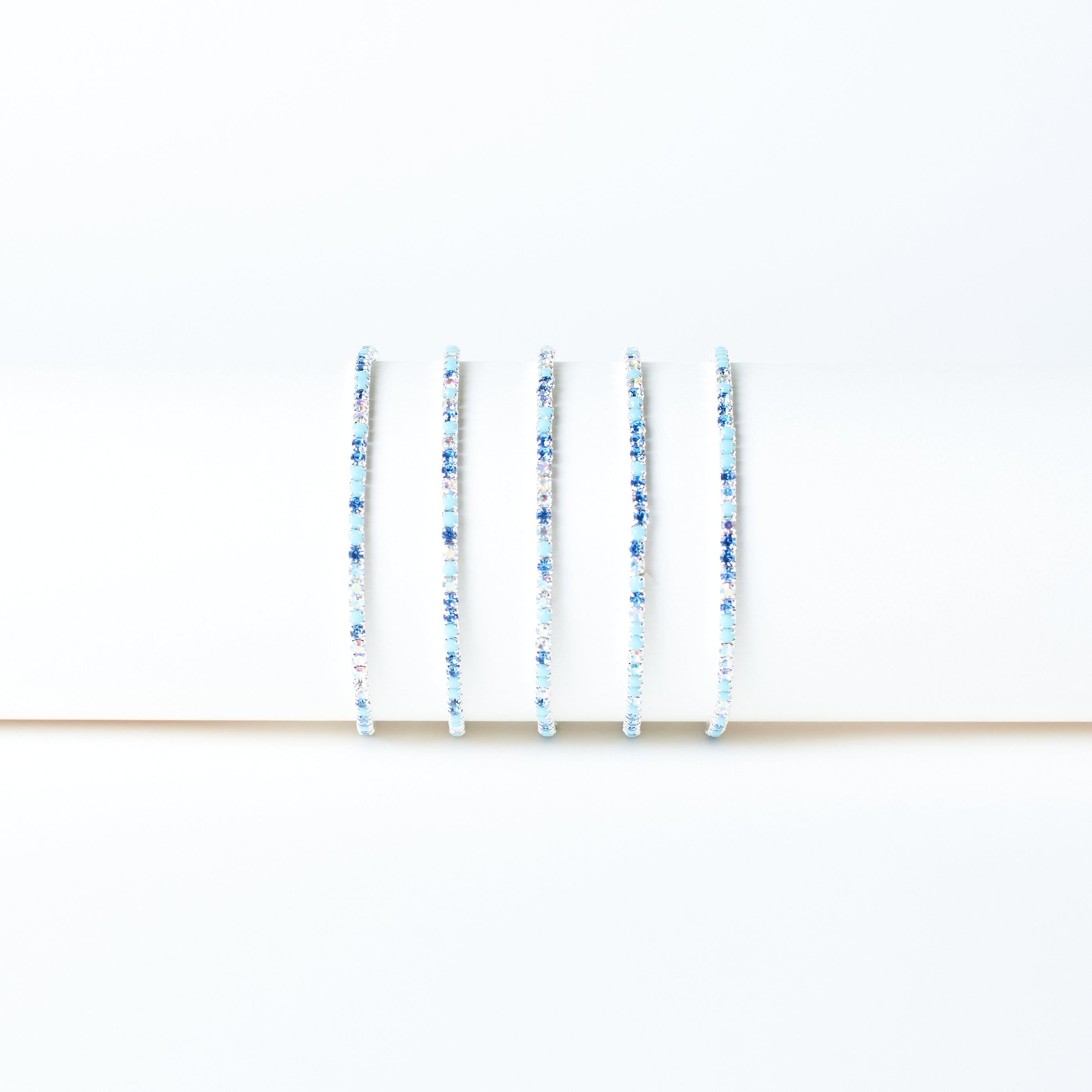 Salty Cerulean Sky Stretchable Bands (Set of 5)