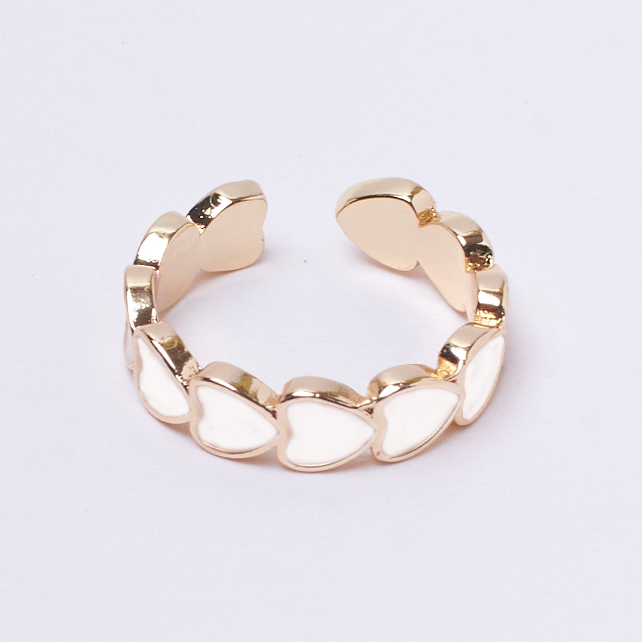 Salty Mocha Me Hearts Ring - White